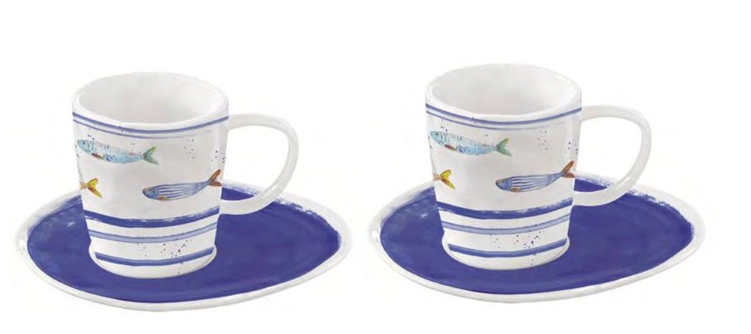 Set Bord de Mer Coffee Cup e Saucer, 120ml