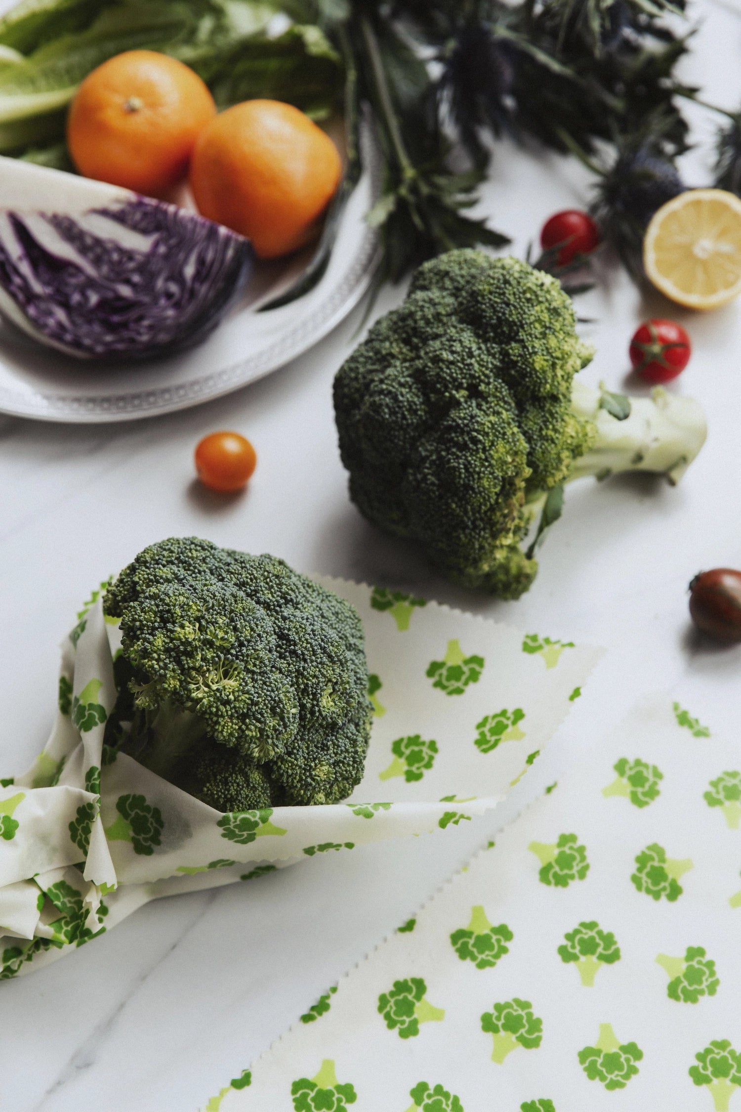 3er Set Bienenwachstuch Broccoli, 18x20,25x28,33x35.5cm