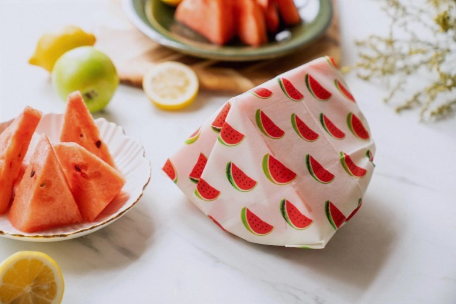 Bienenwachs Wraps 1er Wassermelone 35x35cm - KAQTU Design