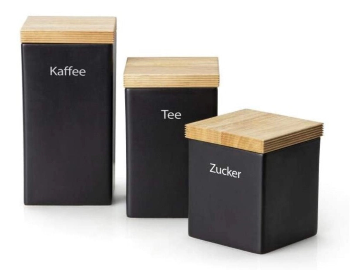 Keramik Vorratsdose, 1000ml in Schwarz präsentiert im Onlineshop von KAQTU Design AG. Aufbewahrungsdose ist von Continenta