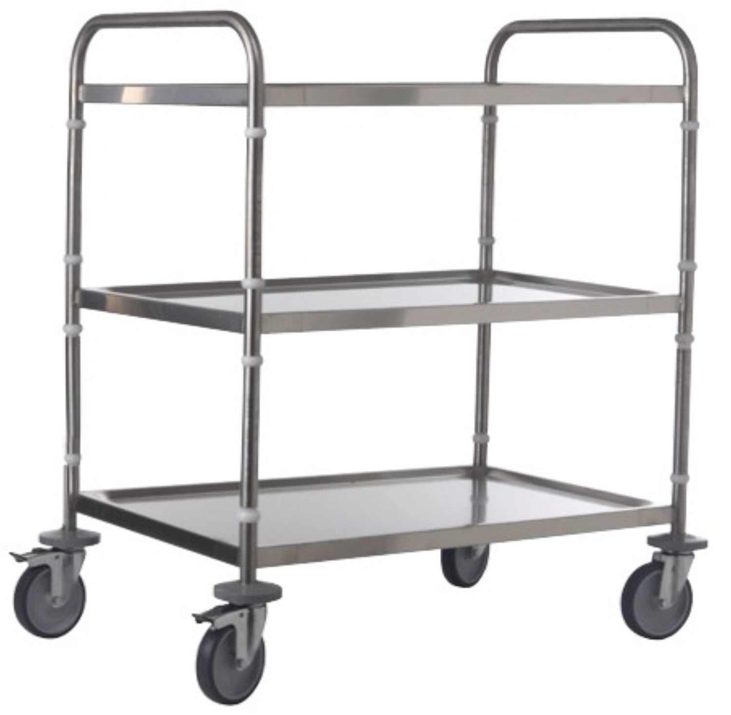 Universalwagen Edelstahl 80x50cm 3 Tablare H93.5cm in Silber präsentiert im Onlineshop von KAQTU Design AG. Servierwagen ist von Gastronorm
