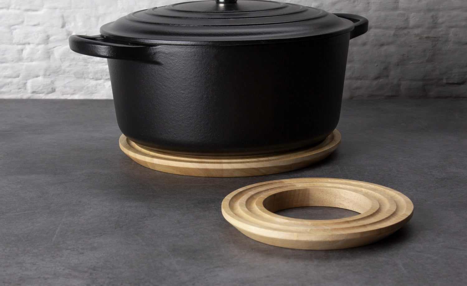 Coasster dell'albero di gomma rotondo, Ø 21x1,5 cm