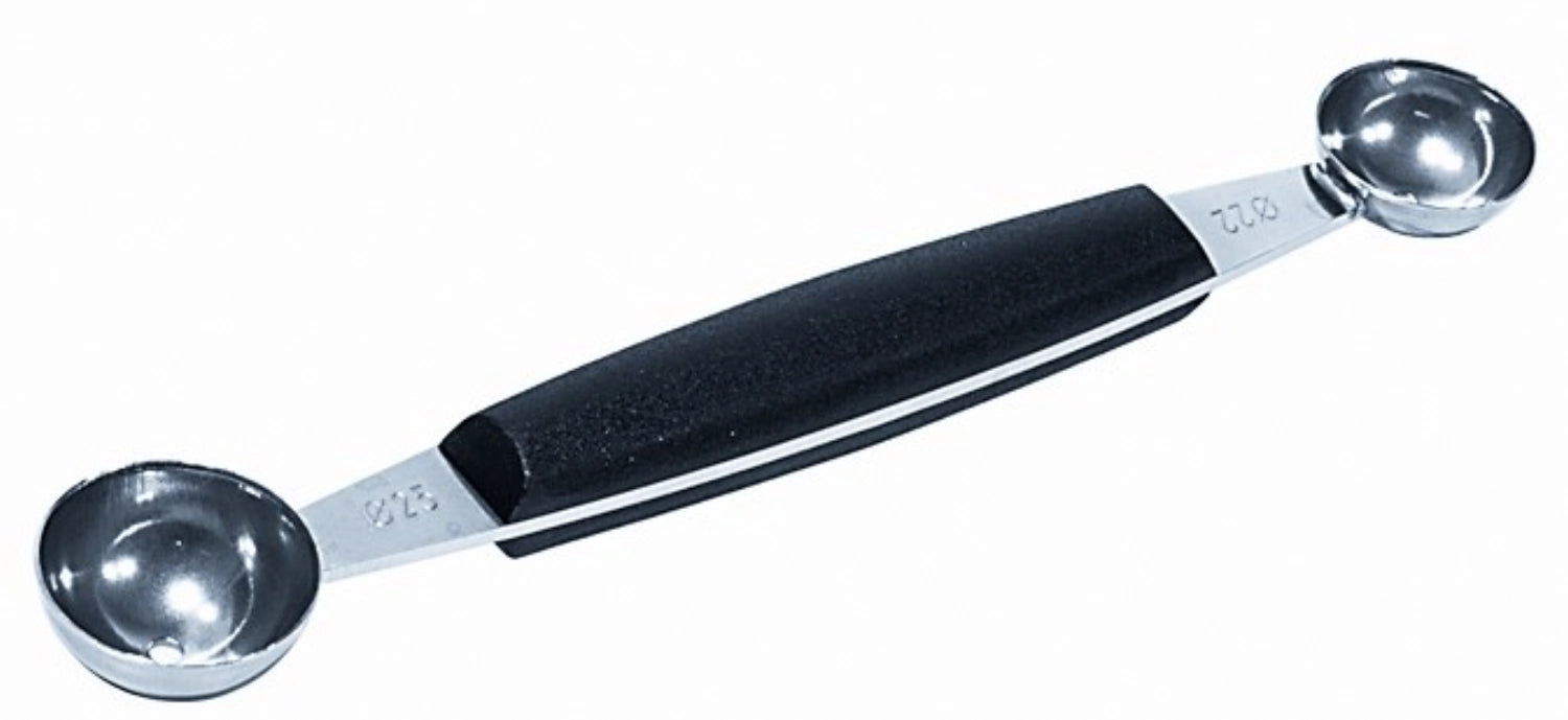 Kugelausstecher 18/0 doppelt 22 und 25 mm 16.5cm in Schwarz präsentiert im Onlineshop von KAQTU Design AG. Küchenhelfer ist von Contacto