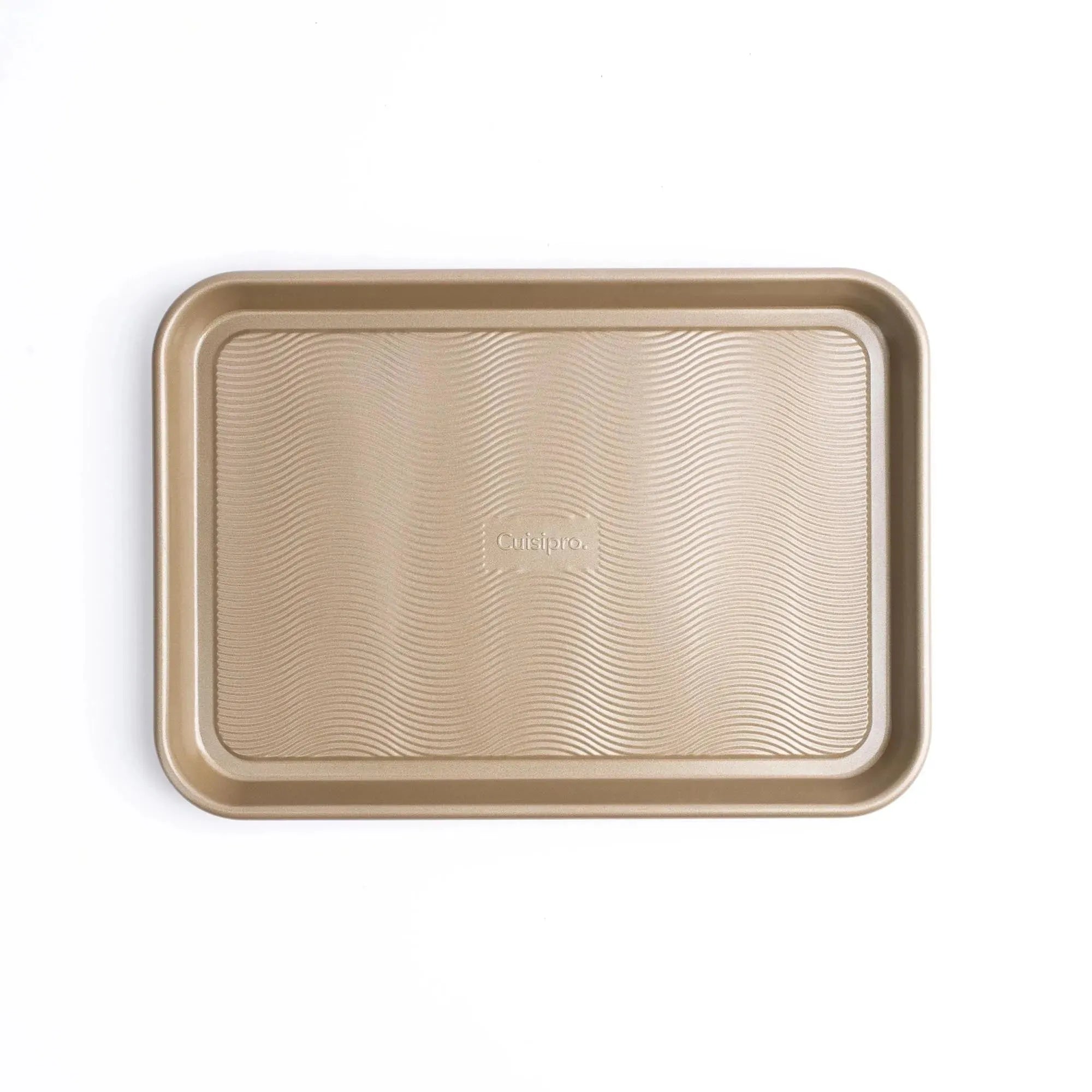 Robustes Cuisipro Backblech aus Edelstahl, 34.25x24x2.5cm, ideal für gleichmäßiges Backen und einfaches Reinigen.