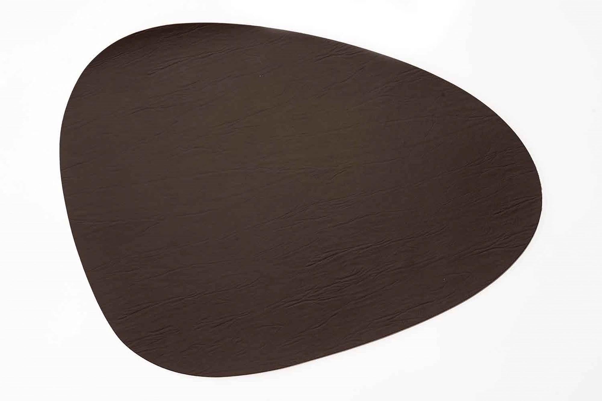 Tischset braun, Leder, 30.5x39 cm, oval