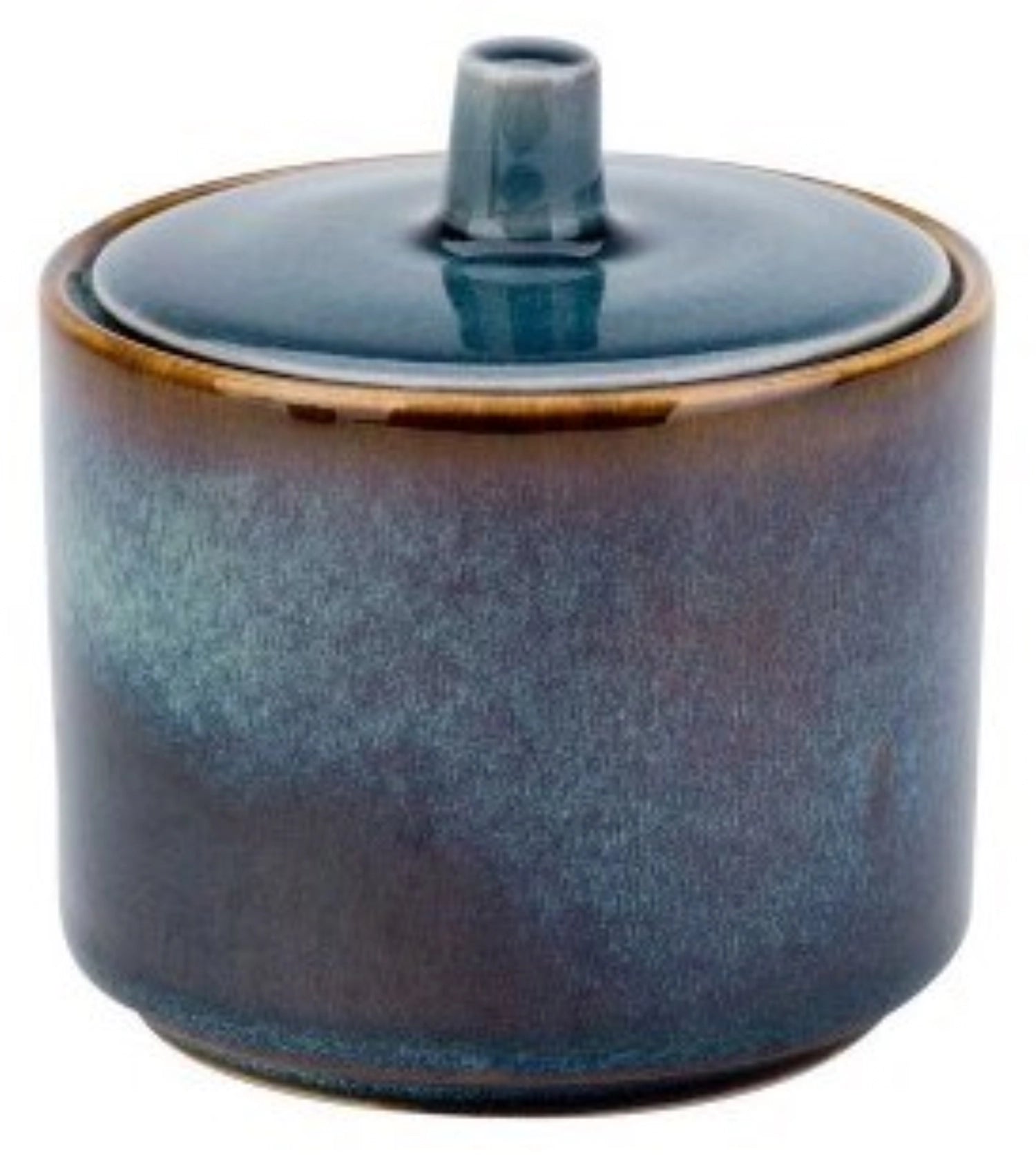 Quintana blue Zuckerdose, Ø 8x6.7-8.5 cm in Blau präsentiert im Onlineshop von KAQTU Design AG. Aufbewahrungsbehälter ist von Cosy & Trendy