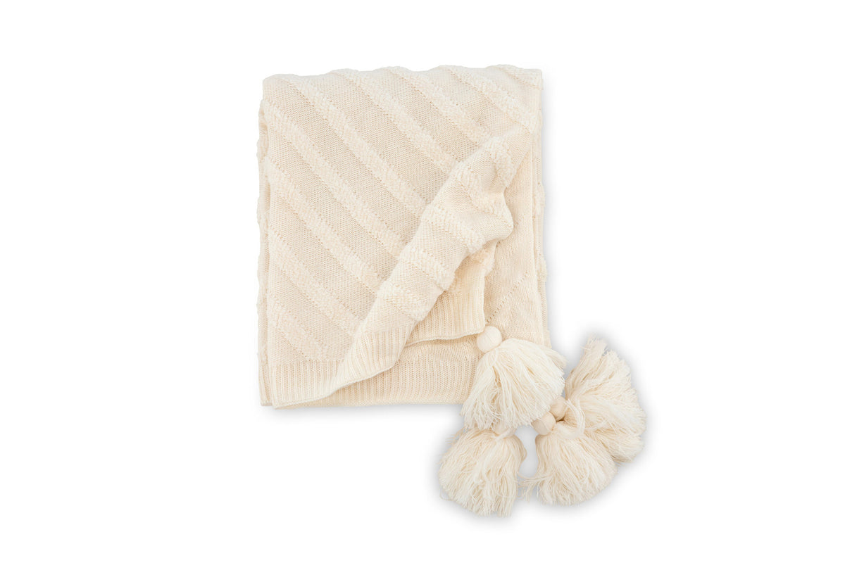 Katlyn Throw in Cremefarben präsentiert im Onlineshop von KAQTU Design AG. Wolldecke ist von Venture Home