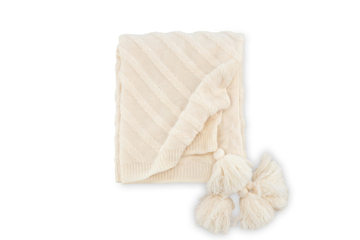 Katlyn Throw in Cremefarben präsentiert im Onlineshop von KAQTU Design AG. Wolldecke ist von Venture Home