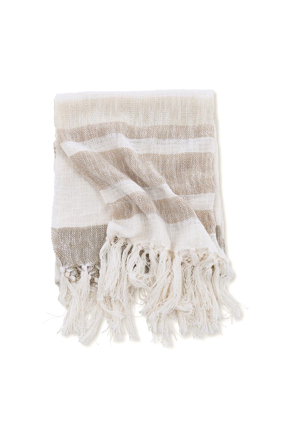 Sandy Throw in Offwhite/Beige/Braun präsentiert im Onlineshop von KAQTU Design AG. Wolldecke ist von Venture Home