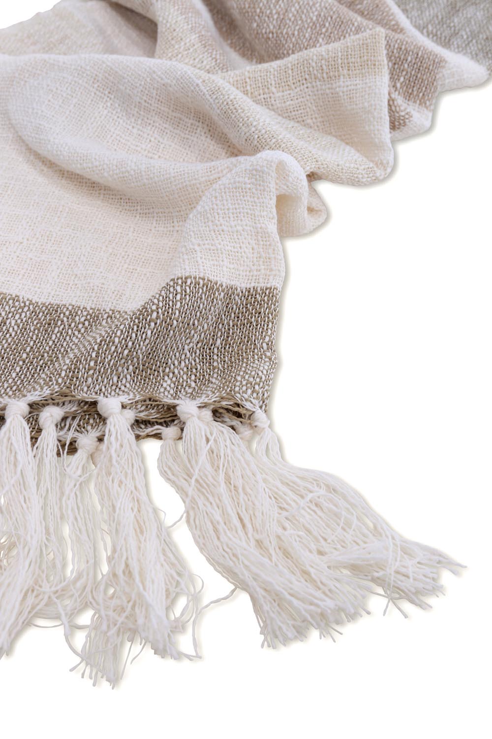 Sandy Throw in Offwhite/Beige/Braun präsentiert im Onlineshop von KAQTU Design AG. Wolldecke ist von Venture Home