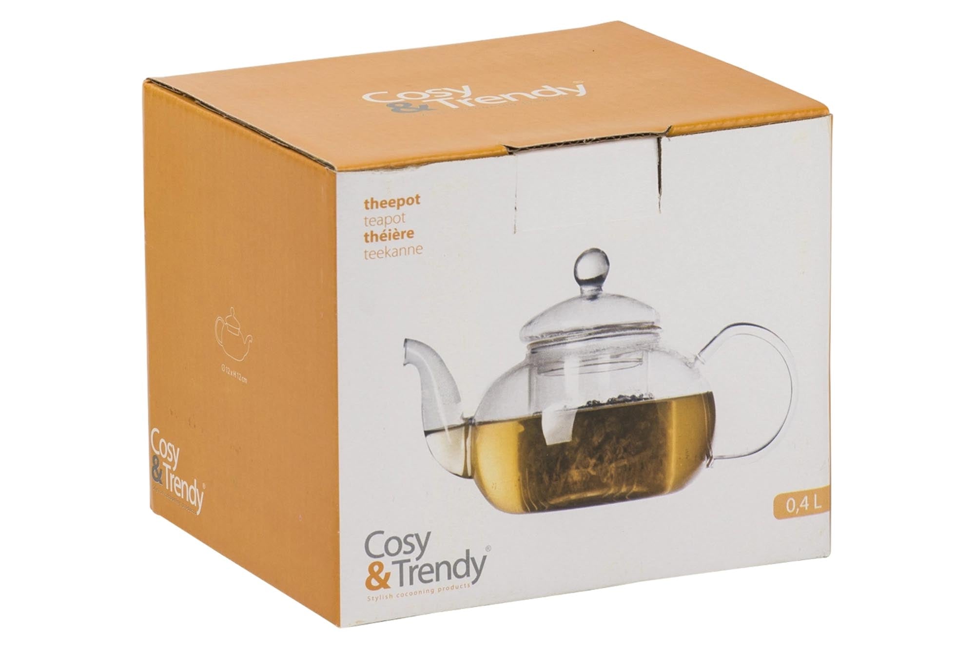 Glas-Teekanne 400ml mit Filter, stilvoll und funktional von Cosy & Trendy.