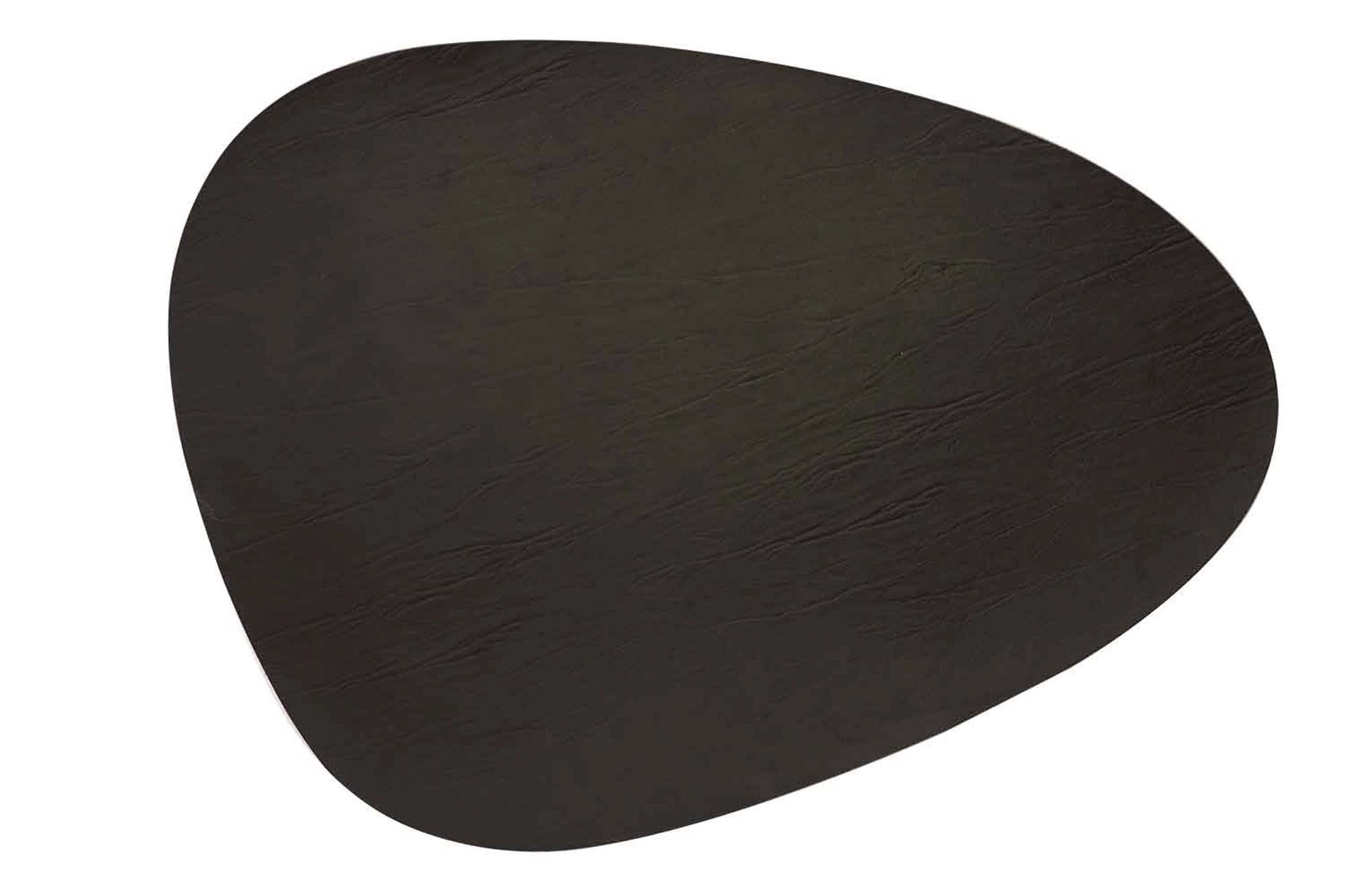 Set da tavolo nero, pelle, 30.5x39 cm, ovale