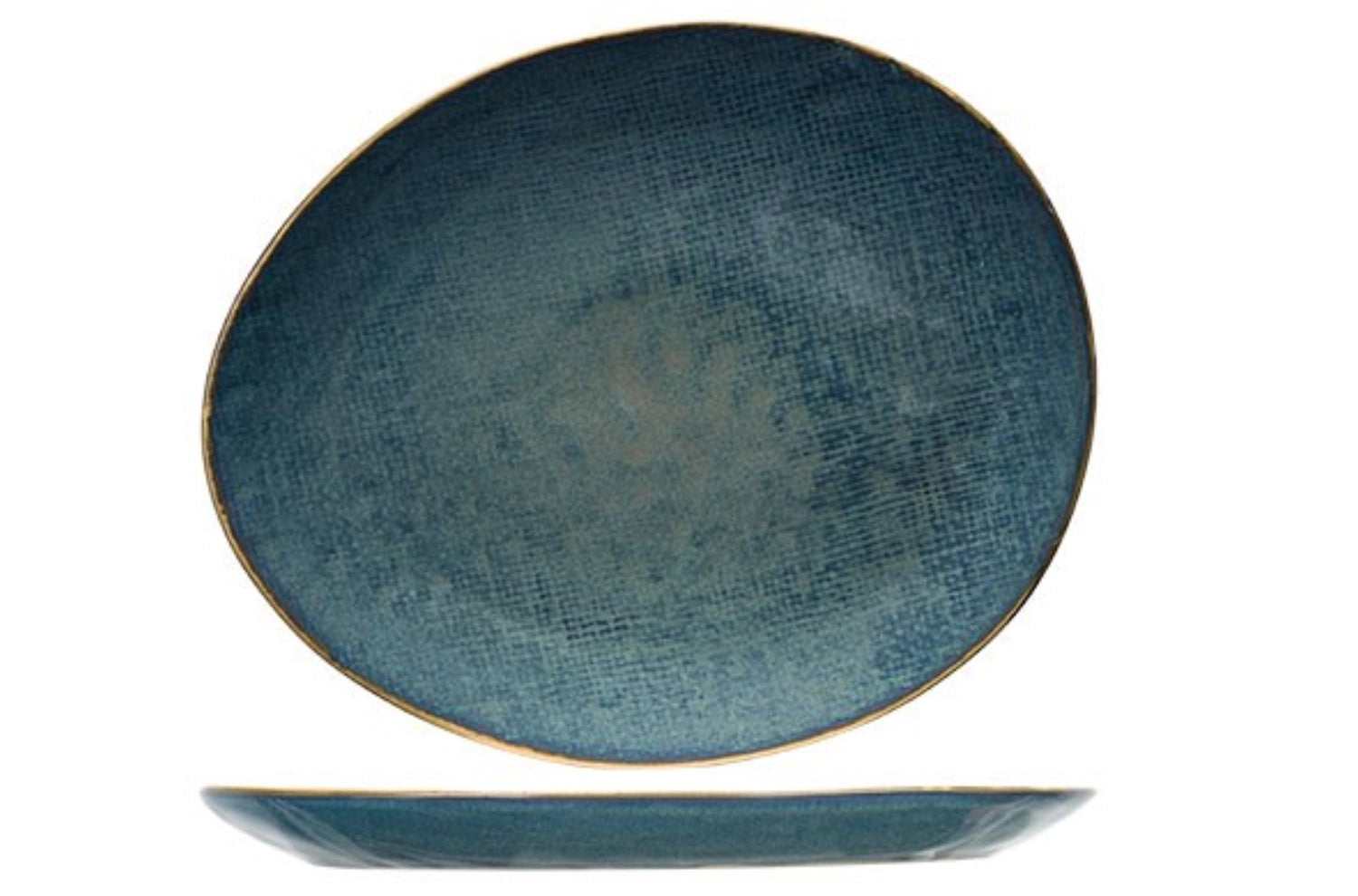 Aicha blau, Speiseteller oval 27 x 23 cm