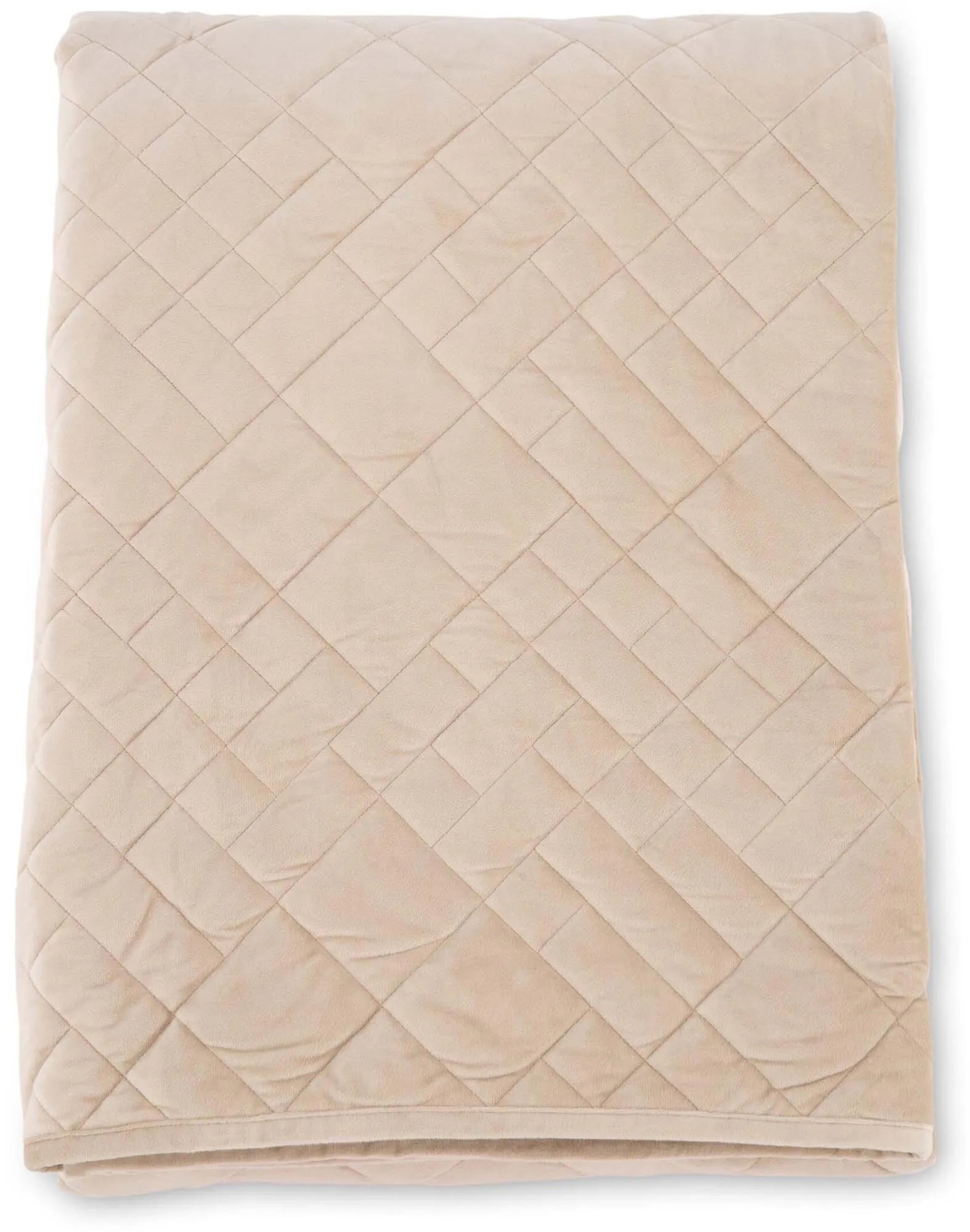 Luxuriöse Jilly Tagesdecke: Eleganz & Komfort in Beige, 150x80 cm, pflegeleichtes Polyester, maschinenwaschbar.