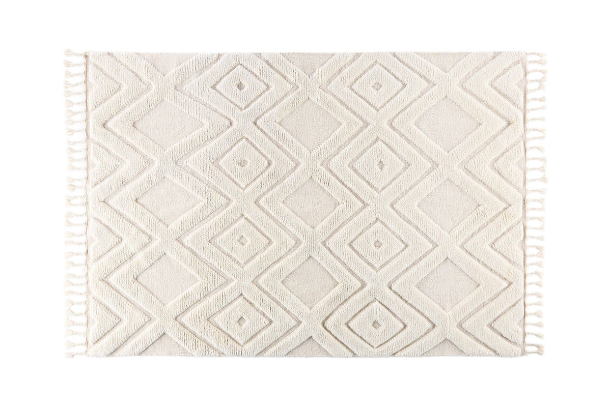 Dahlia Wool Teppich in Weiss präsentiert im Onlineshop von KAQTU Design AG. Teppich ist von Vind