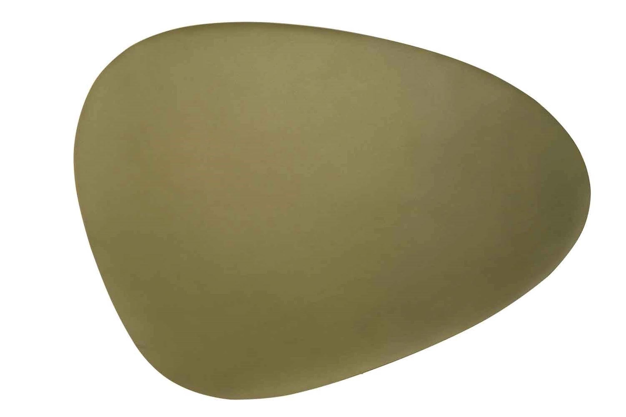 Tischset moosgrün, Leder, 30.5x39 cm, oval