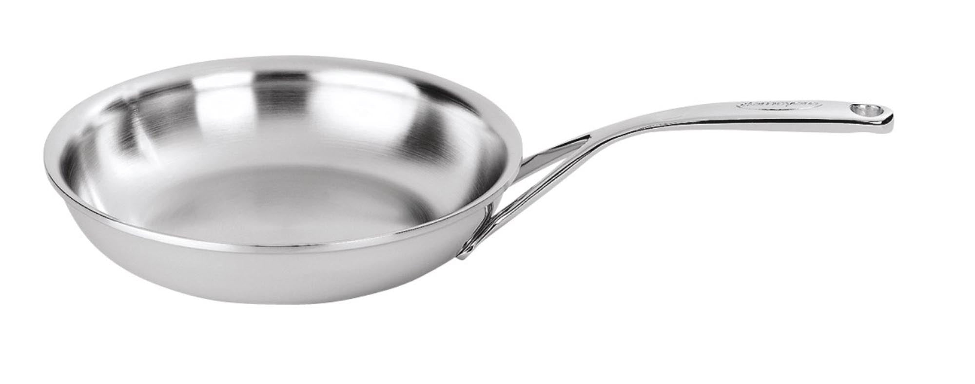 Hochwertige Edelstahl-Bratpfanne mit gleichmäßiger Wärmeverteilung, ergonomischem Griff und Silvinox-Oberfläche. Für alle Herdarten.