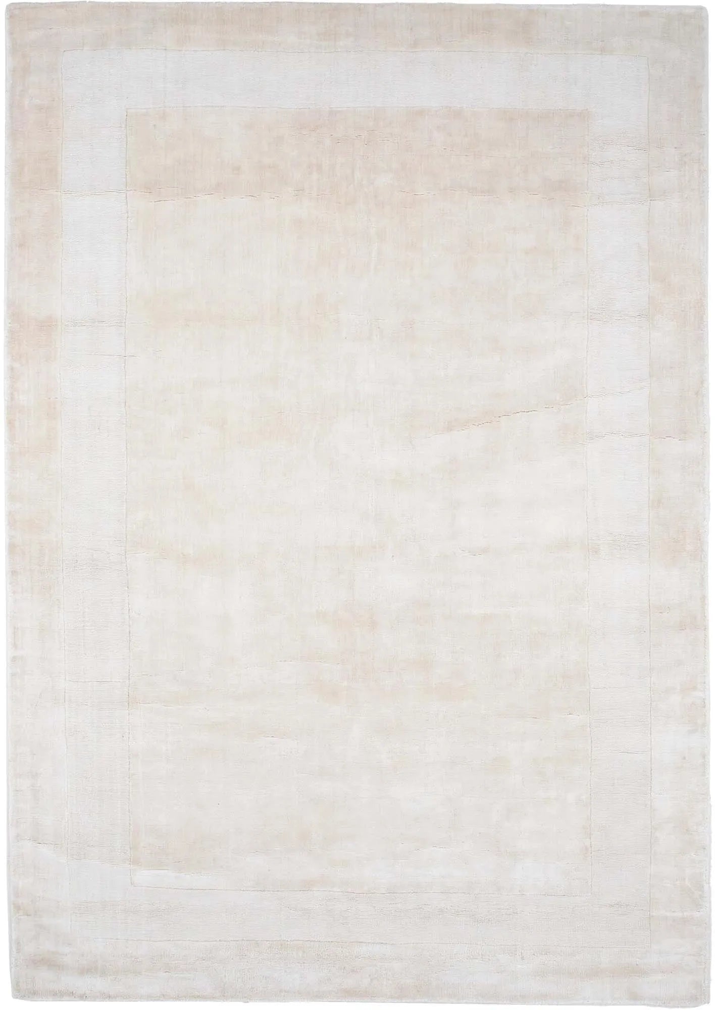 Eleganter Boston Teppich von Venture Home: Weiche Viskose, stabiler Baumwollrücken, 230x160 cm, beige-weißes Design.