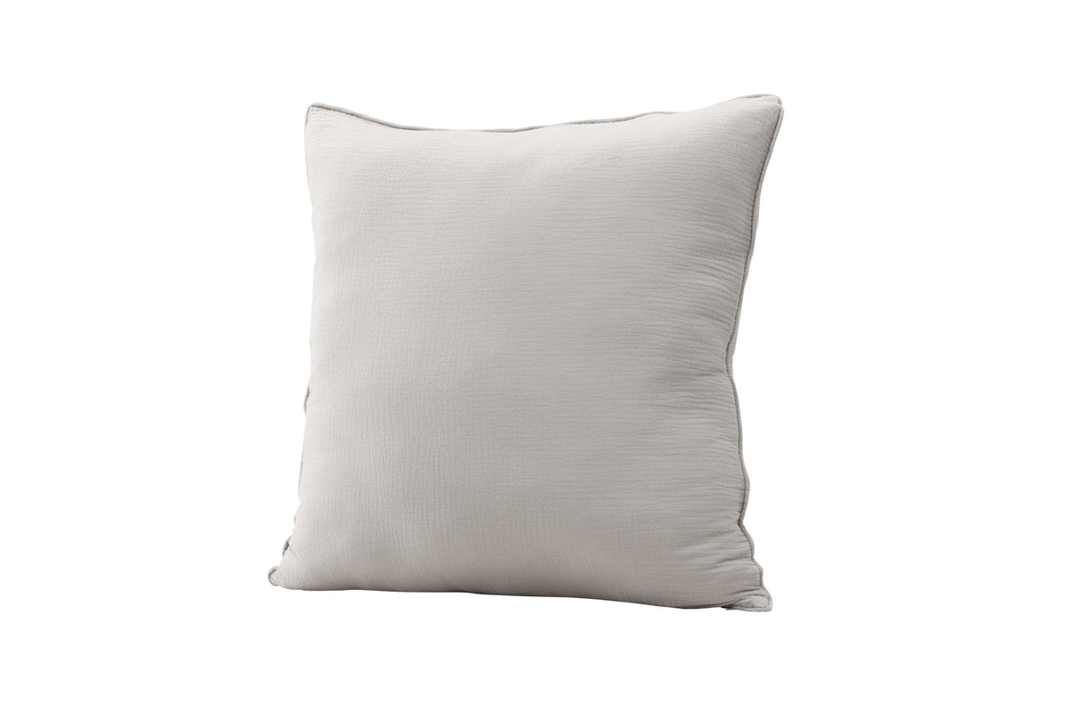 Beiger Tyra Kissenbezug aus 100 % Baumwolle, quadratische Form, 60 x 60 cm, mit verstecktem Reissverschluss an der Unterseite, Venture Home.