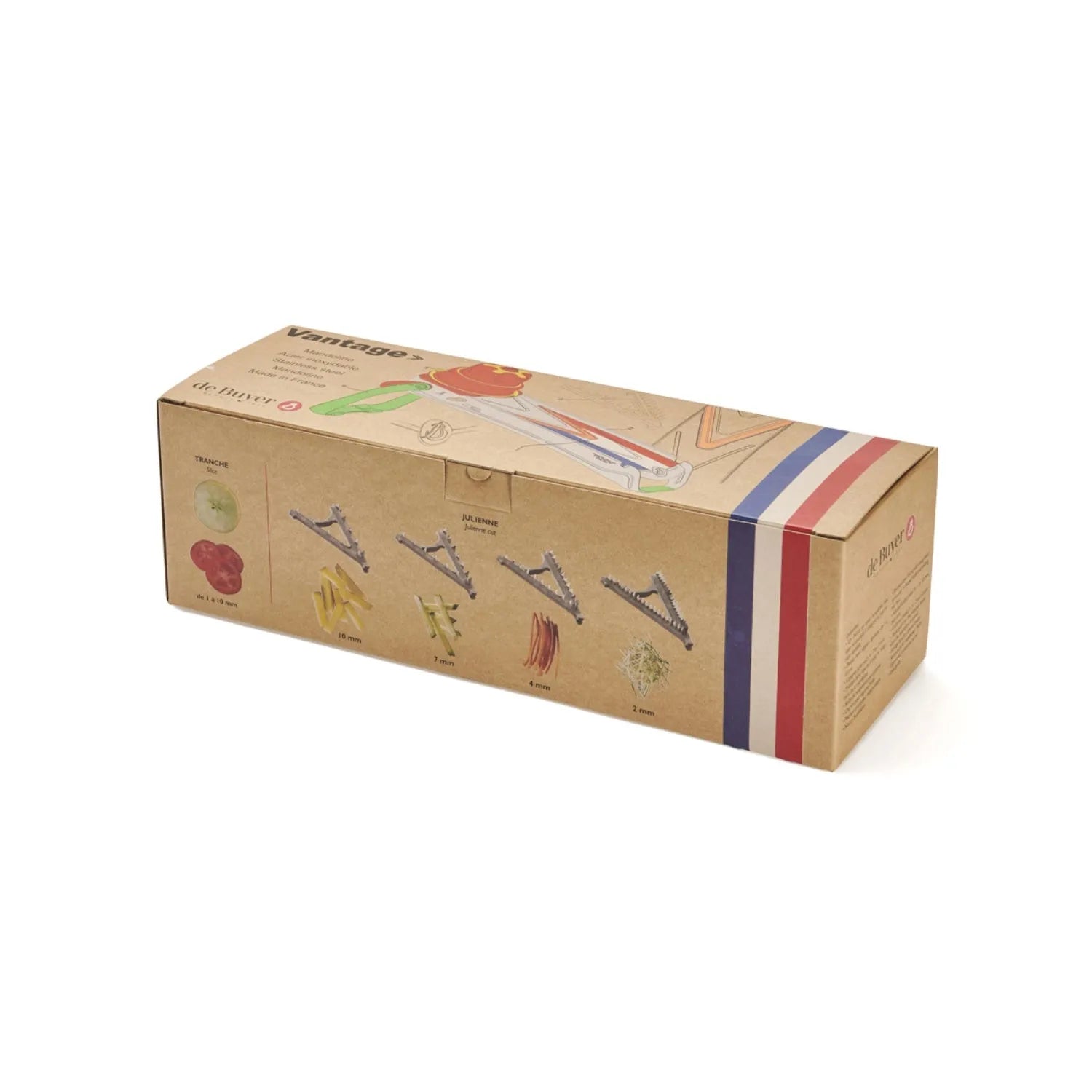 Mandoline Vantage: Perfekte Julienne-Schnitte in 4 Größen von de Buyer.