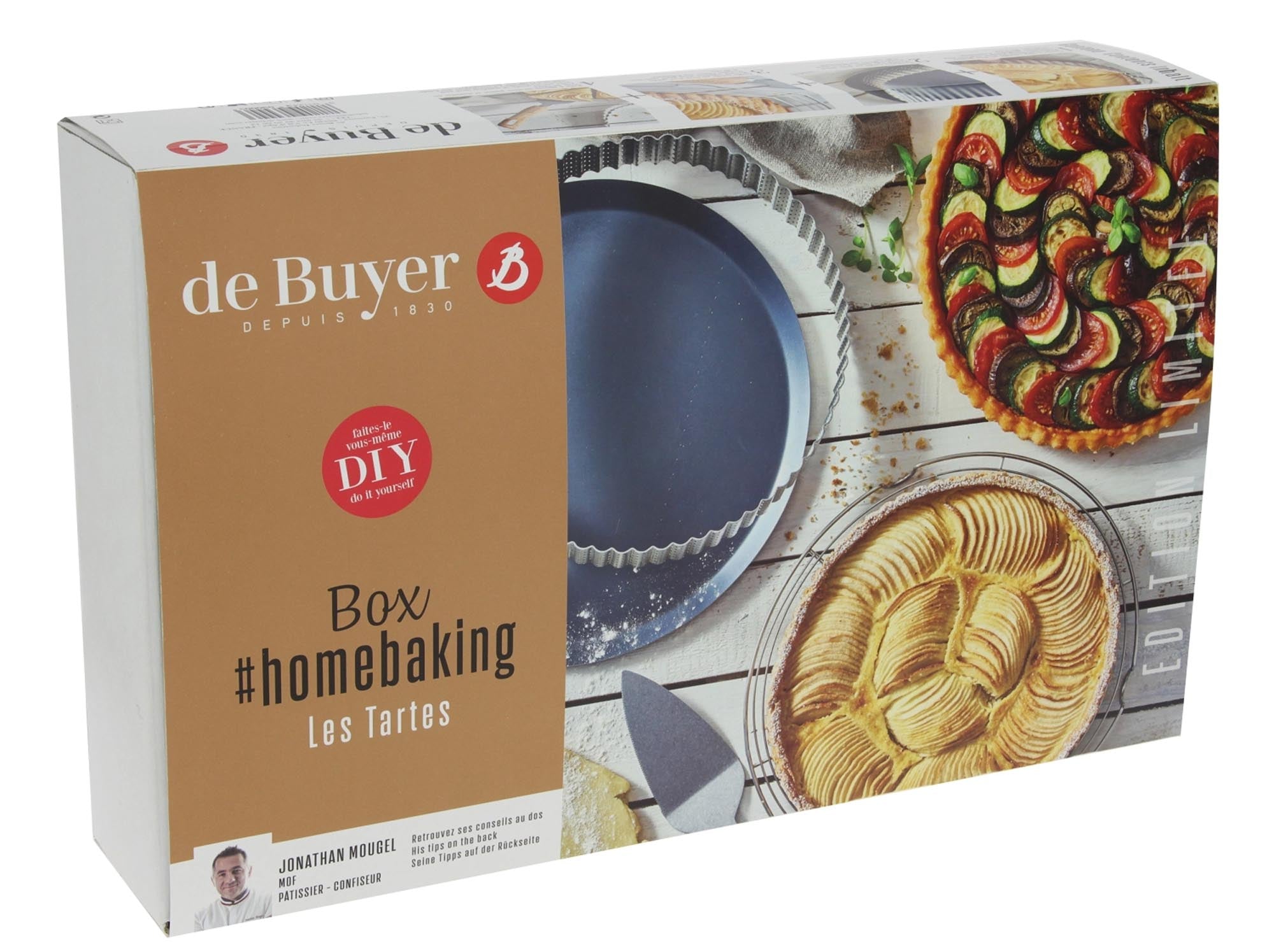 4er Set HOMEBAKING Tarteformen von de Buyer, Ø28cm und Ø24cm, für köstliche Tartes und Quiches, langlebig und hochwertig.