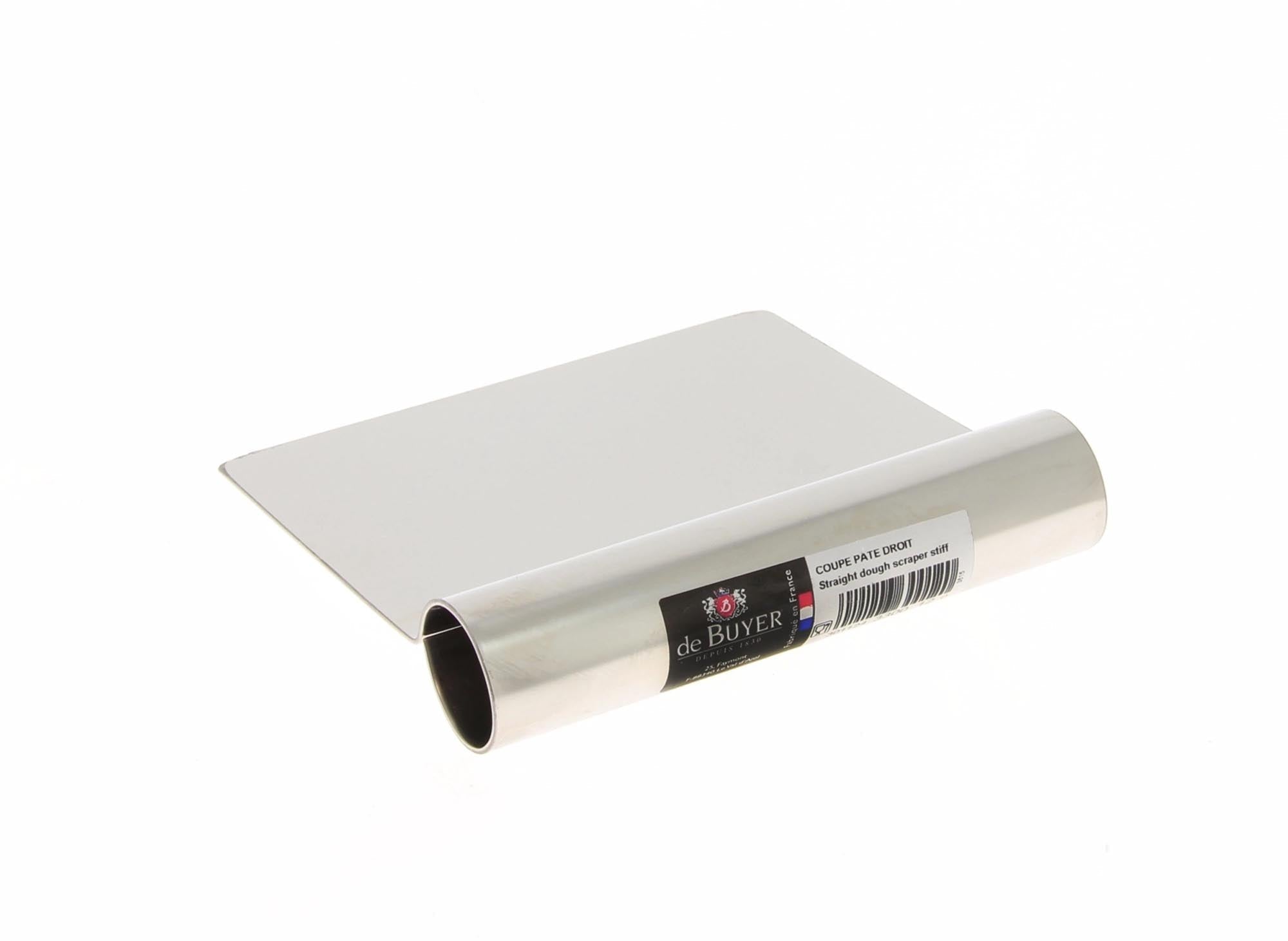 Robuster Edelstahl-Teigspachtel 12x9cm von de Buyer für Profis.