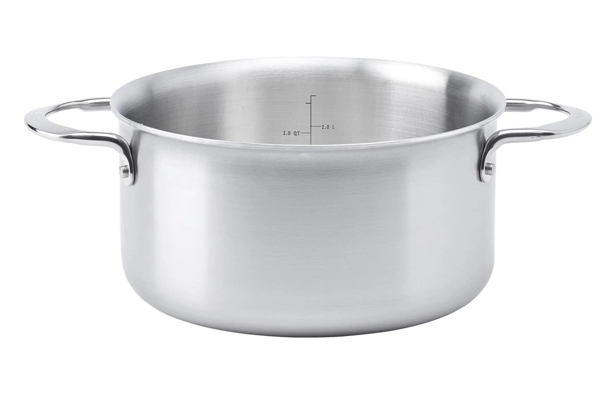 Eleganter 20 cm Edelstahl-Bratentopf von de Buyer: robust, langlebig, spülmaschinenfest, ideal für alle Herdarten.
