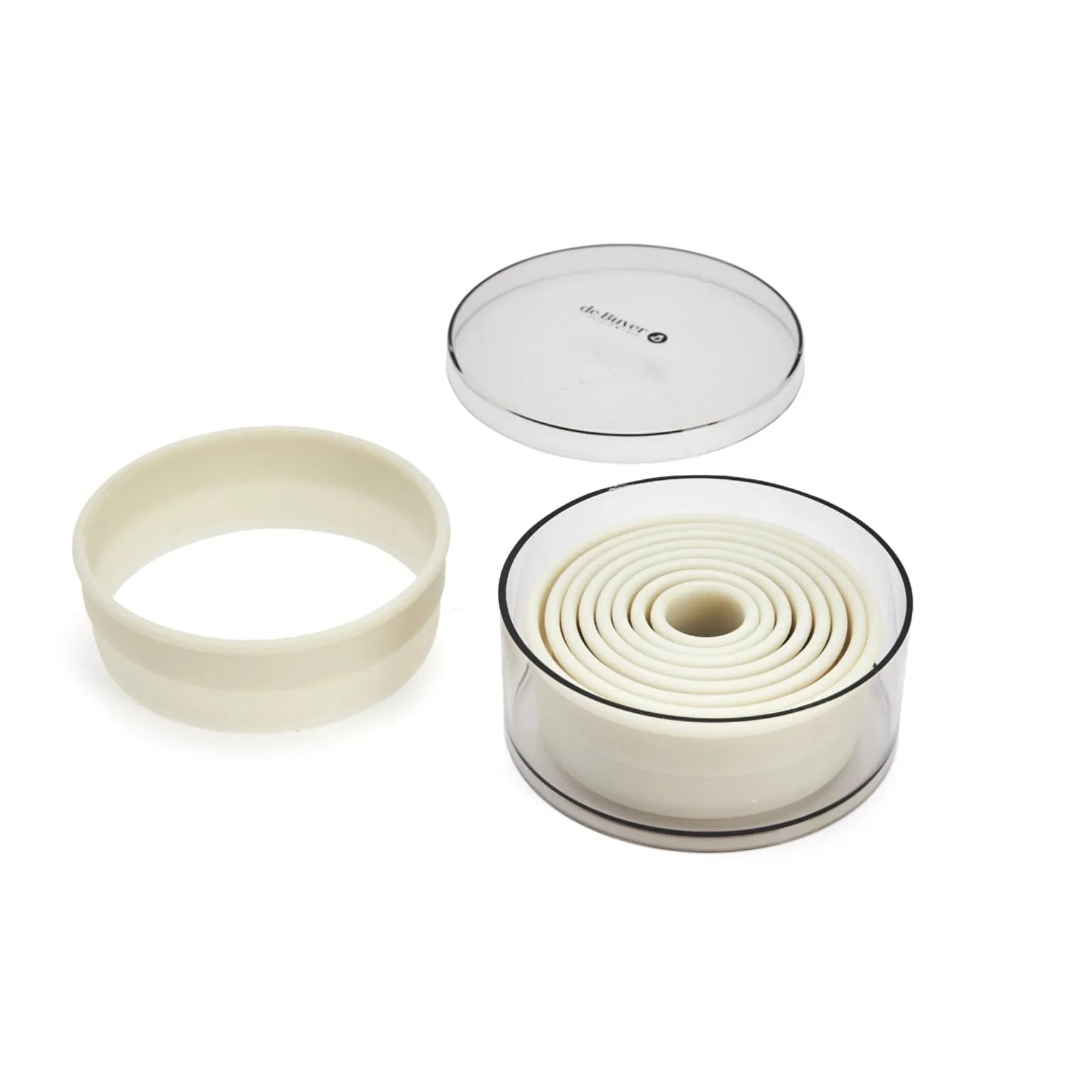 Perfekter 9-teiliger runder Ausstechersatz von de Buyer, Ø2-10cm.