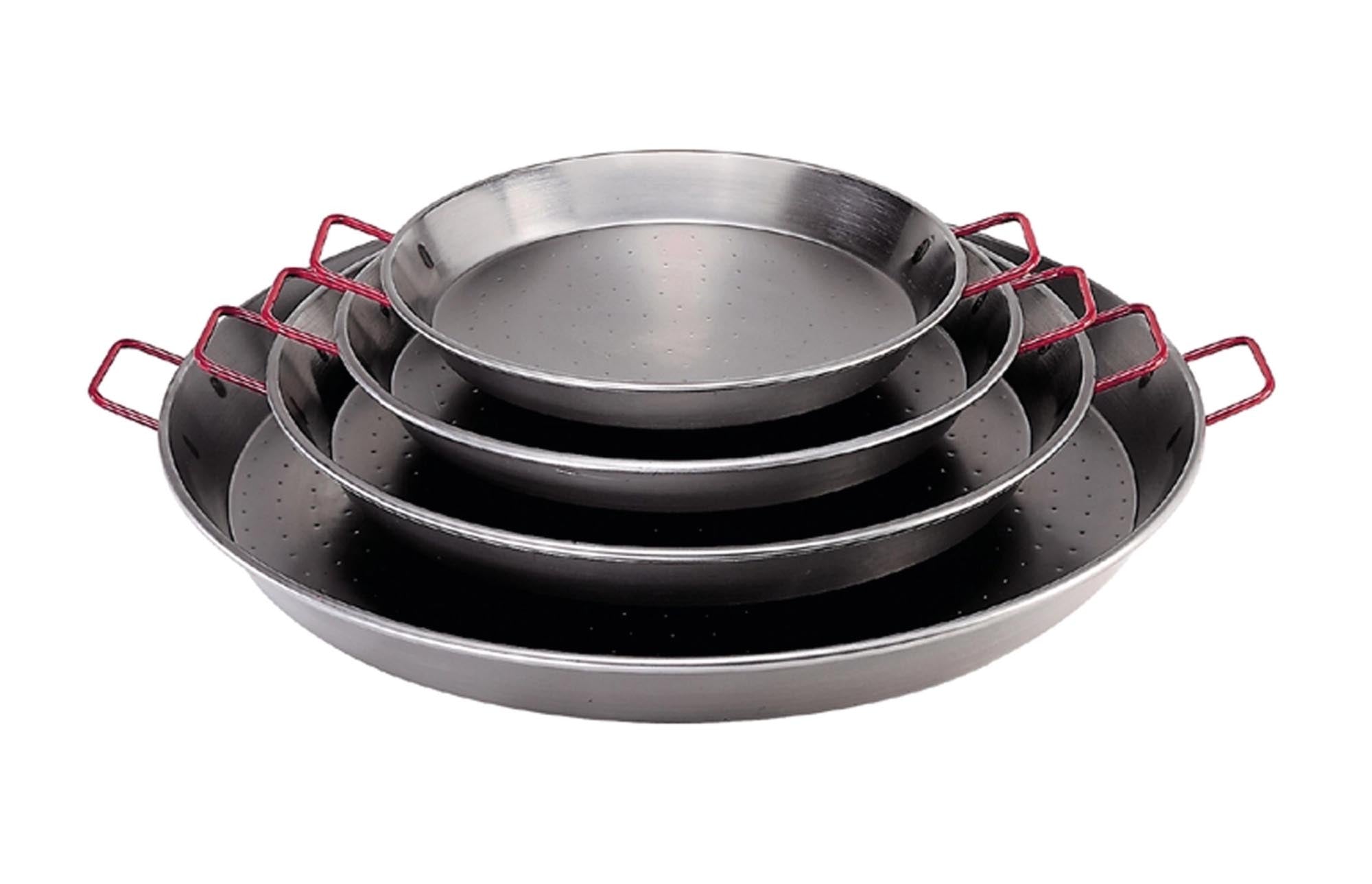 Entdecken Sie die LA LYONNAISE Paellapfanne España Ø32cm von de Buyer. Ideal für perfekte Paella, langlebig aus Stahlblech, mit 2 Griffen für einfaches Handling.