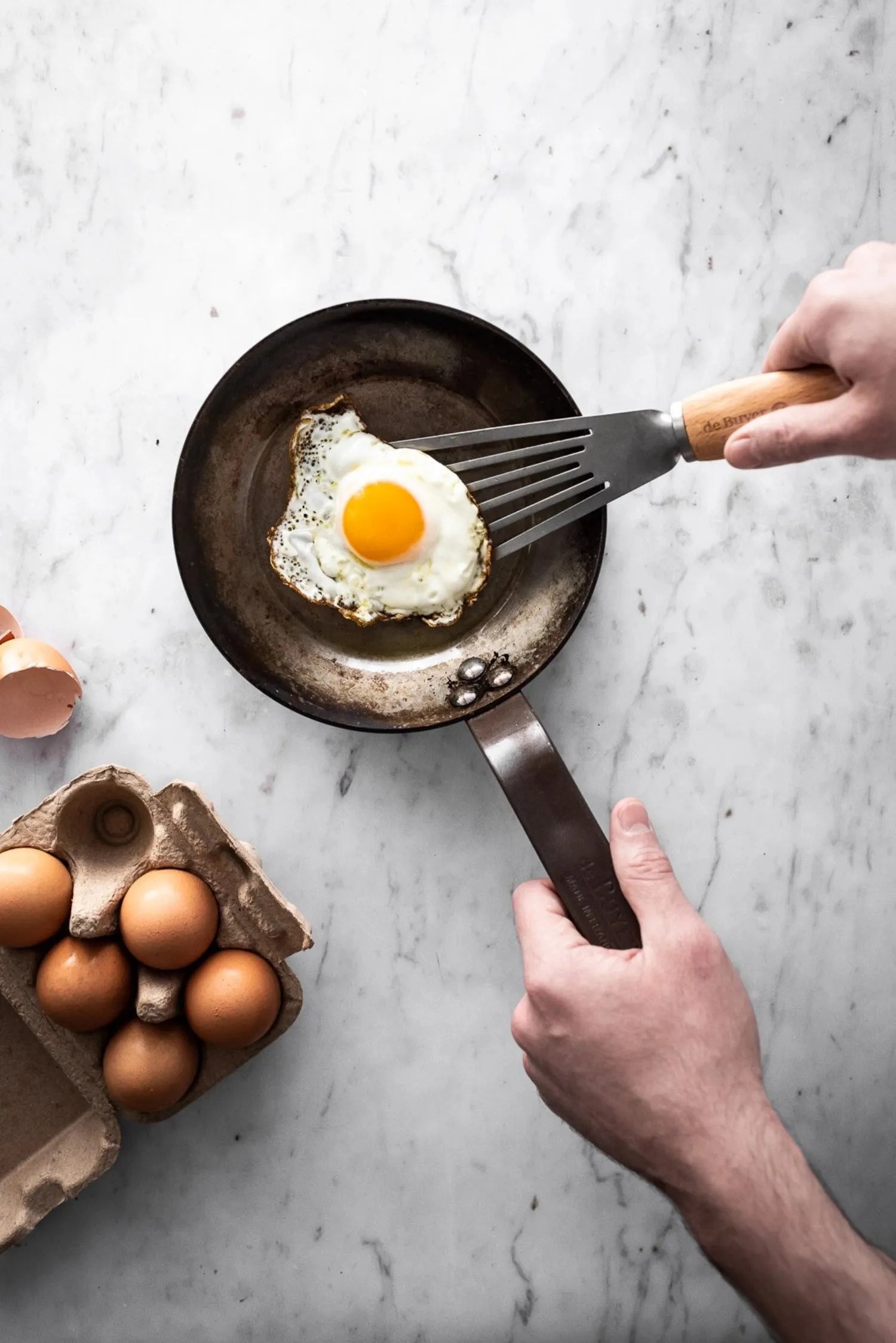 Hochwertige Lyonnaise Bratpfanne Ø28cm für Induktionsherde.