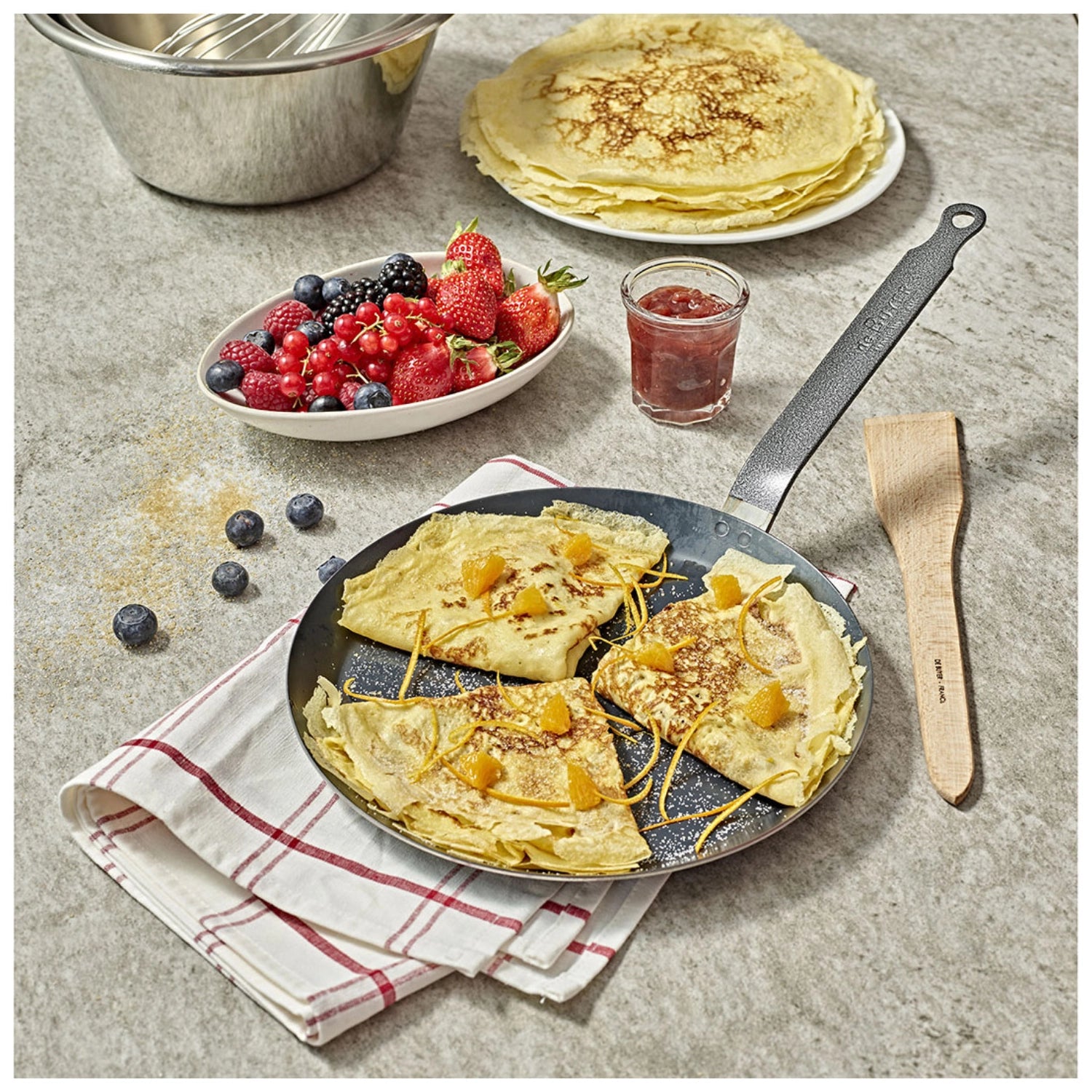 Force Blue Crêpes Pan Ø 18 cm di acciaio blu