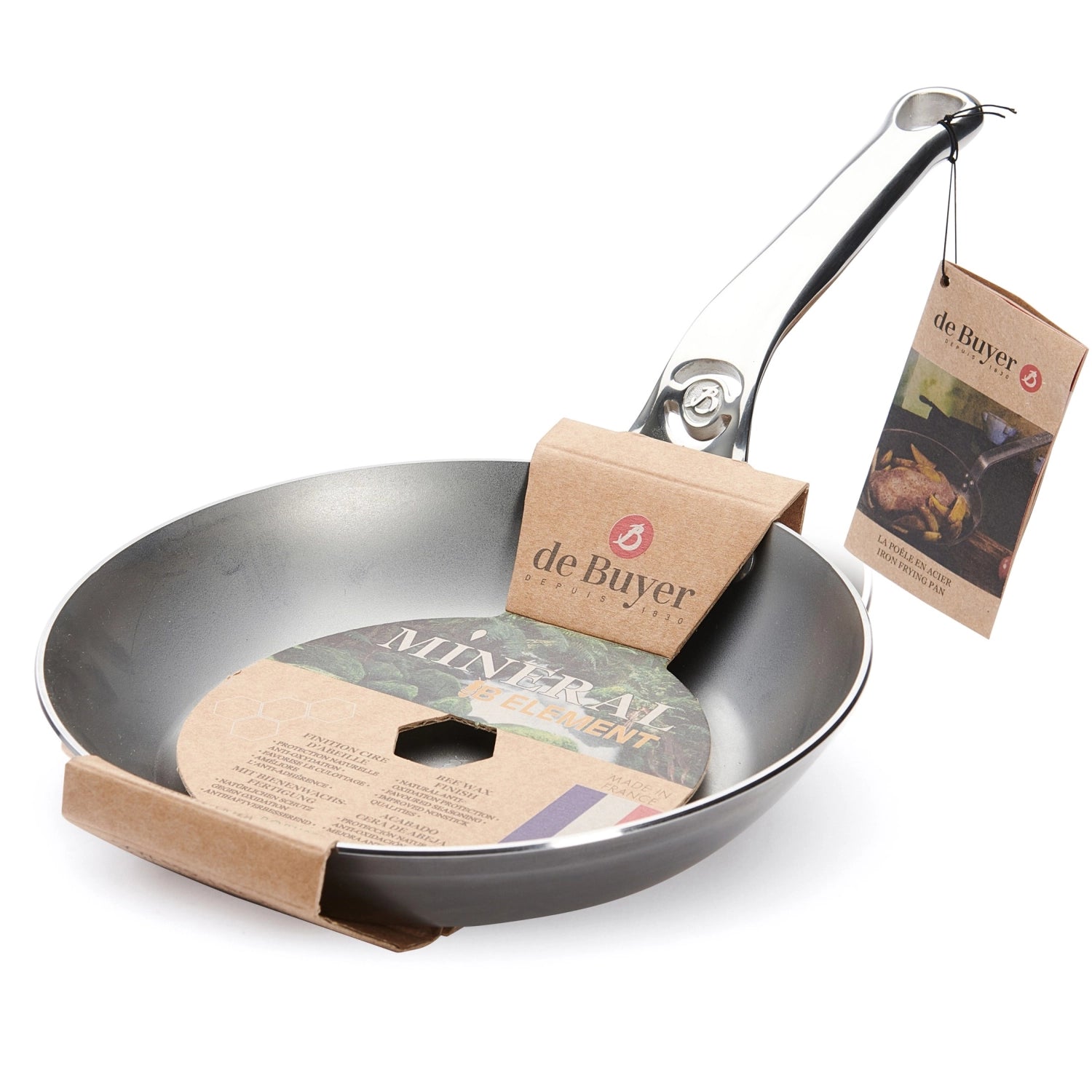 Mineral B Pro Eisenbratpfanne D24cm Induktion in Silber präsentiert im Onlineshop von KAQTU Design AG. Bratpfanne ist von de Buyer