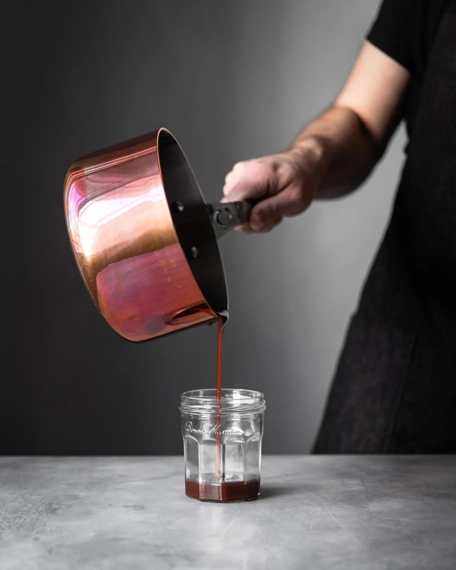 Elegante PRIMA MATERA Kupferkasserolle Ø14cm für Induktionsherde.