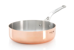 PRIMA MATERA Sauteuse dritta in acciaio inox ramato. Ø20cm, induzione