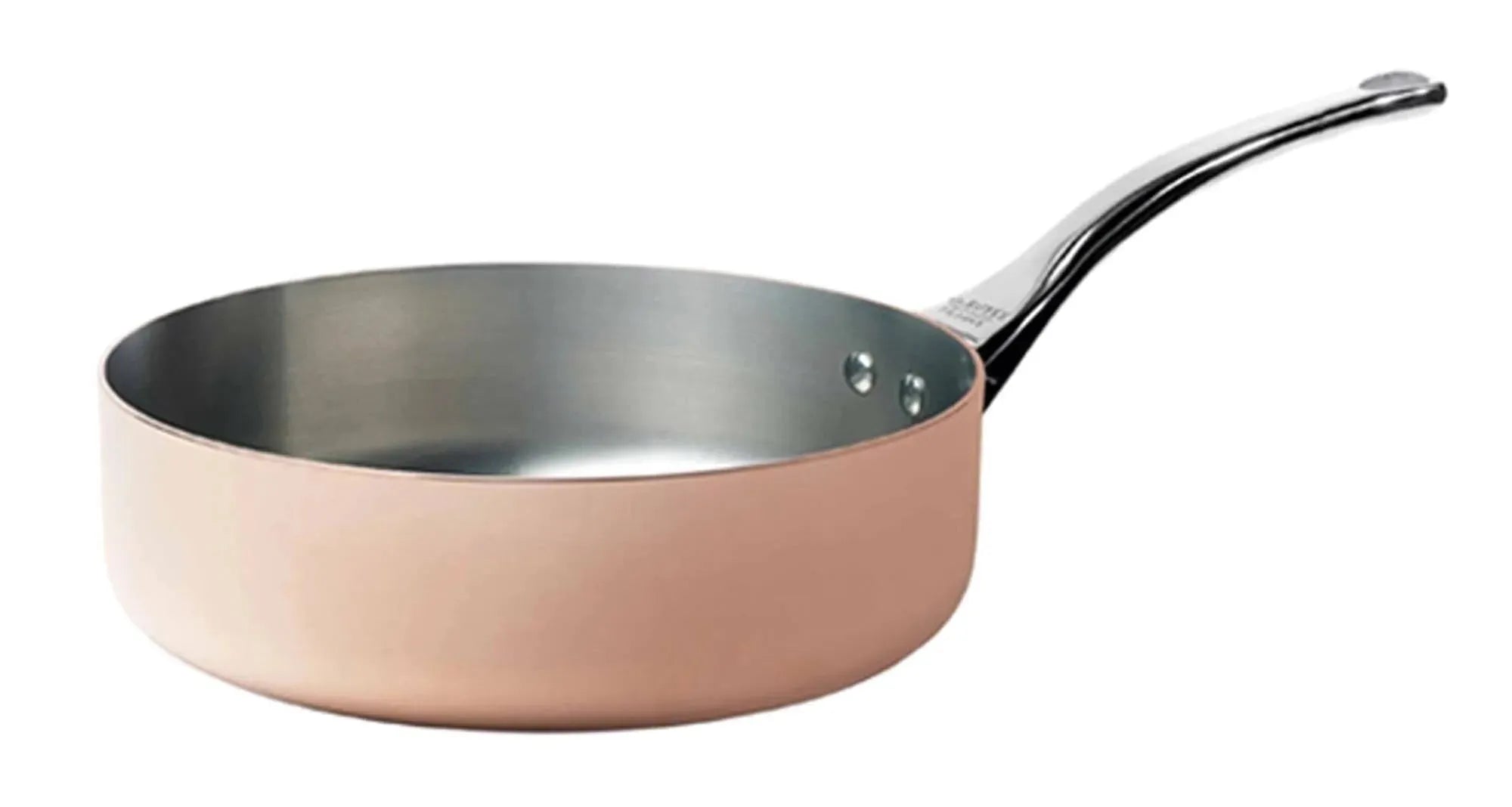 Die INOCUIVRE Sauteuse von de Buyer: 20 cm Kupfer-Edelstahl, exzellente Wärmeleitung, aromarein, ergonomisch, ofenfest, für Profis und Hobbyköche.