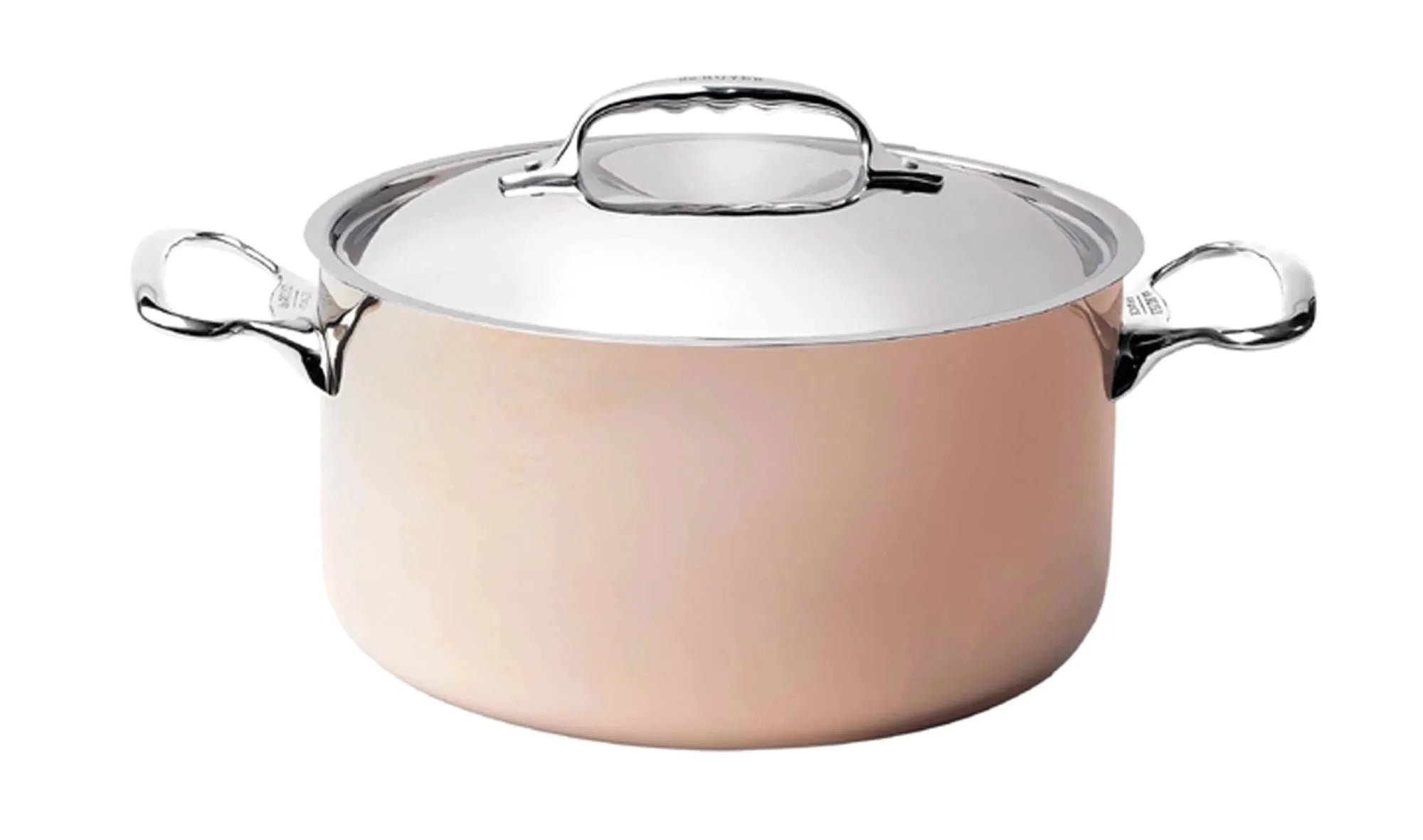 Eleganter INOCUIVRE Kochtopf aus Kupfer und Edelstahl, Ø24cm, für perfekte Wärmeverteilung und vielseitige Kochtechniken.