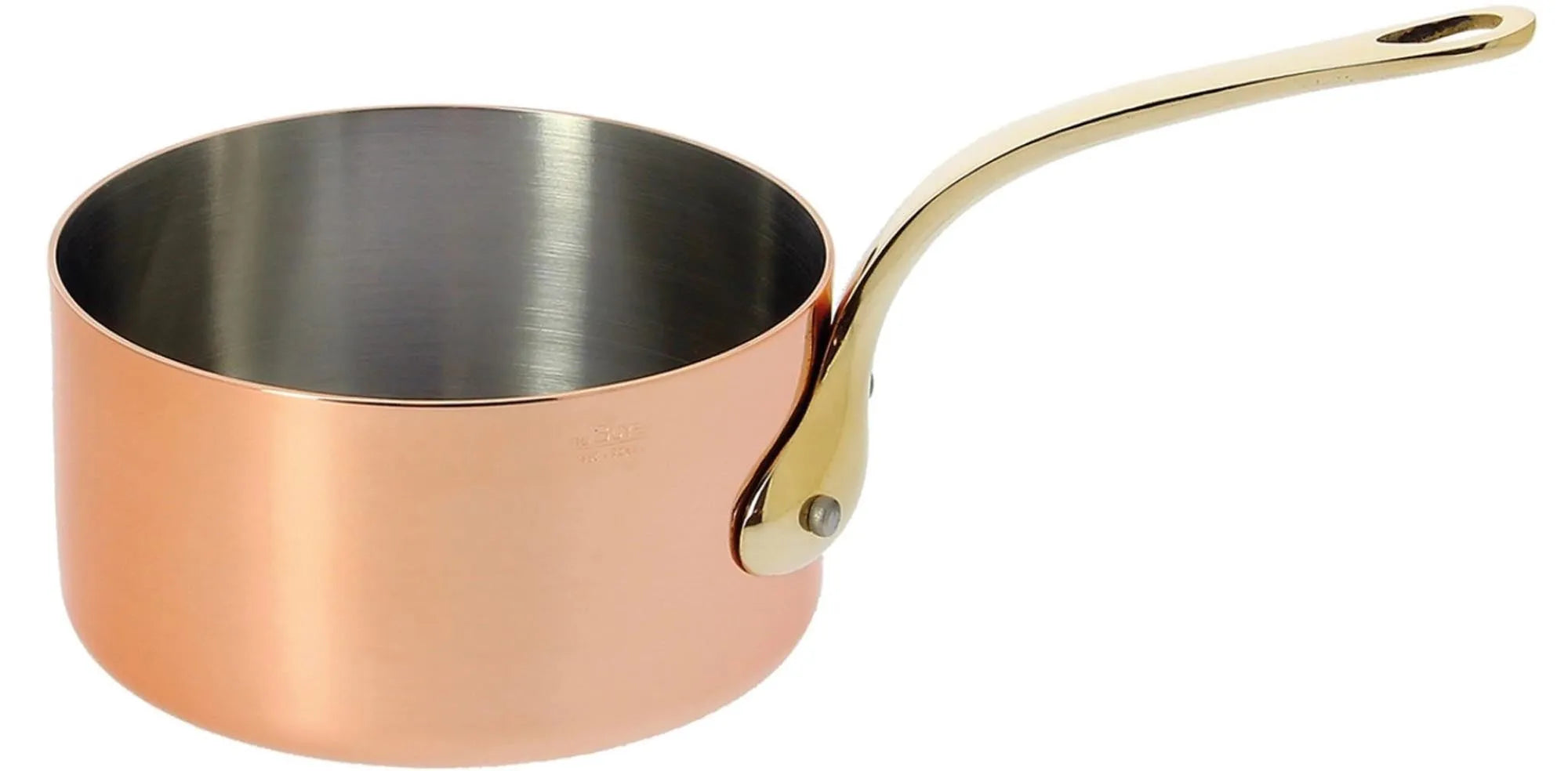 Elegante INOCUIVRE Kasserolle aus Kupfer und Edelstahl, 20cm Ø, 3,5L, für präzises Kochen und stilvolle Küche.