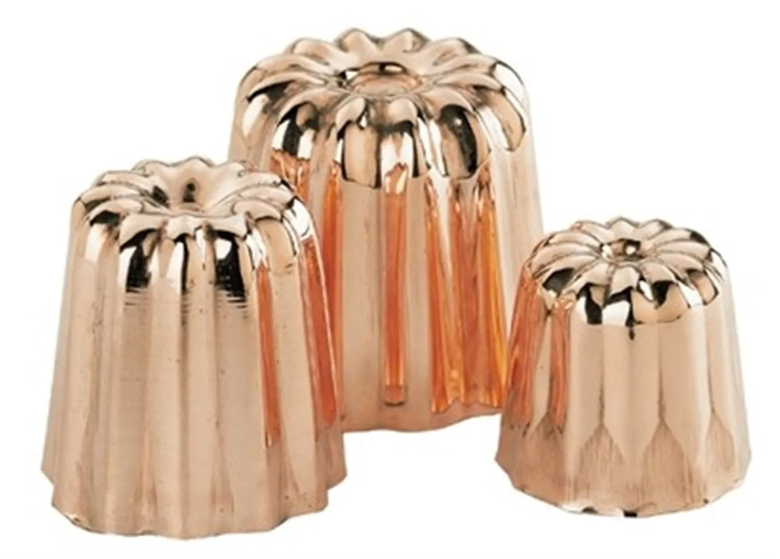 Exquisite Cannelés-Form aus Kupfer von de Buyer für feine Backkunst.