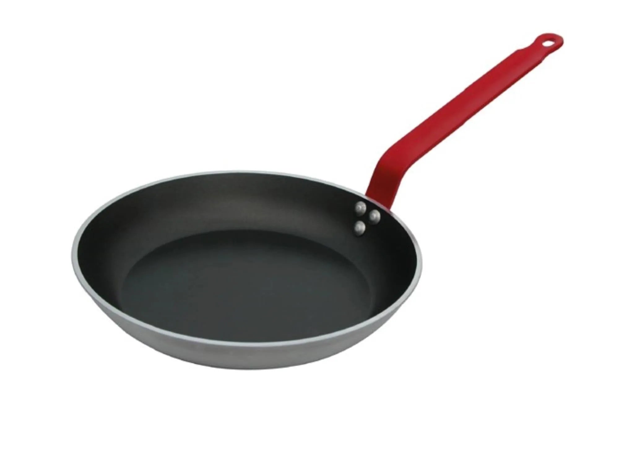Die CHOC HACCP Bratpfanne Ø 32cm von de Buyer bietet exzellente Wärmeleitung, Antihaftbeschichtung und ergonomischen roten Griff für gesundes Braten.