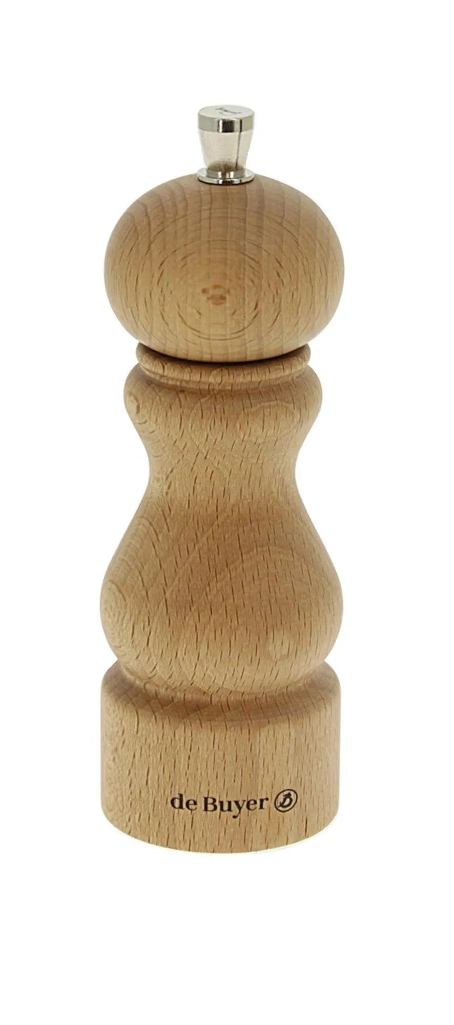 Elegante Salzstreuer aus Edelstahl und Holz, präzises Mahlwerk, stufenlos einstellbar, ergonomisch, langlebig, stilvoll.