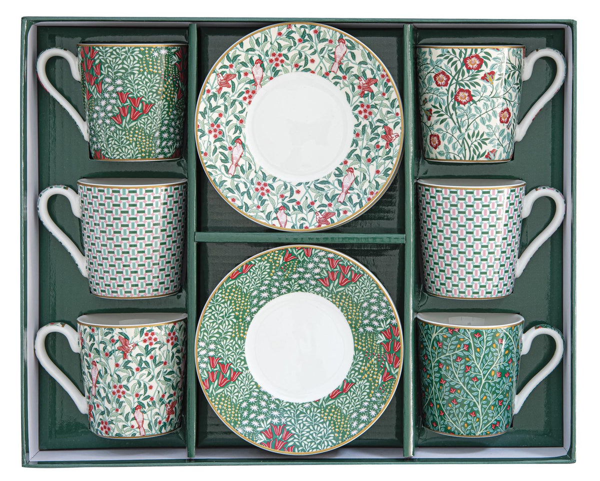 Coffee Mania 6er Espr.-tasse m. Untert. Floral Fantasy 100ml in Grün präsentiert im Onlineshop von KAQTU Design AG. Tasse ist von Easy Life