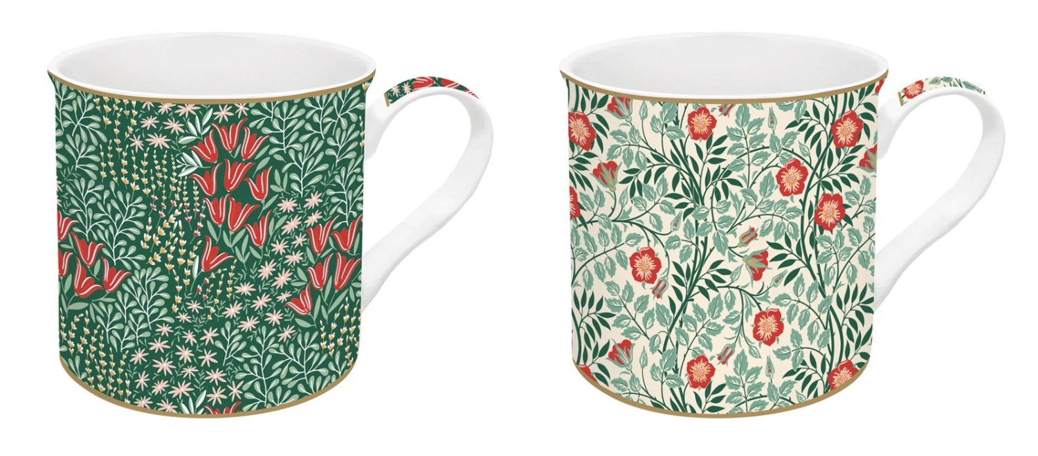 2er Set Floral Fantasy Porzellanbecher 300 ml in Mehrfarbig präsentiert im Onlineshop von KAQTU Design AG. Tasse ist von Easy Life