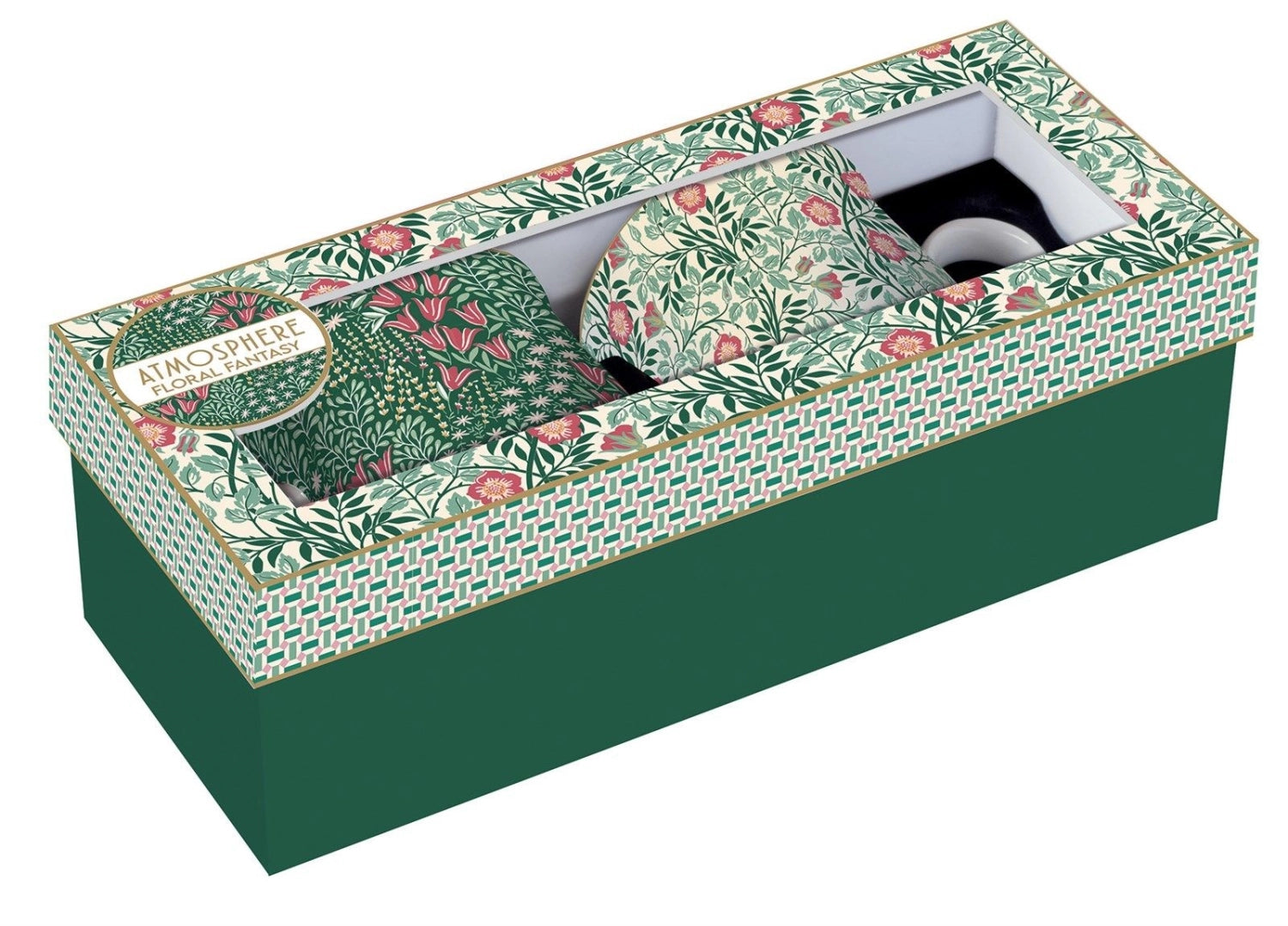 2er Set Floral Fantasy Porzellanbecher 300 ml in Mehrfarbig präsentiert im Onlineshop von KAQTU Design AG. Tasse ist von Easy Life