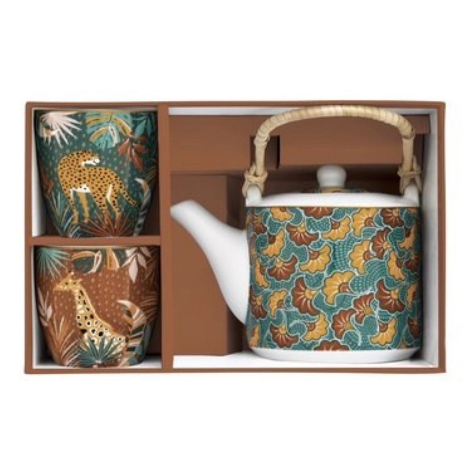 Namibia Teekanne 600 ml mit 2 Tassen, 160 ml in Mehrfarbig präsentiert im Onlineshop von KAQTU Design AG. Kanne ist von Easy Life