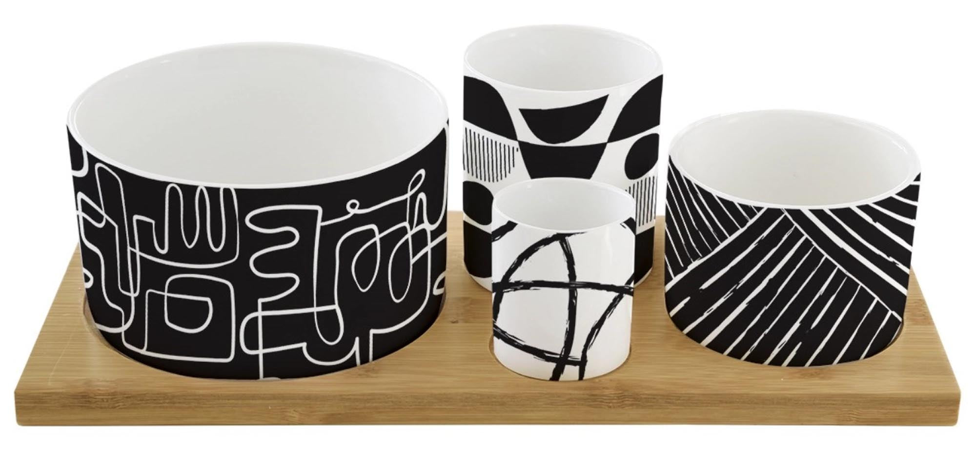 <tc><tc>GRAF</tc></tc>fiti appetizer set with 4 bowls, 29x13cm