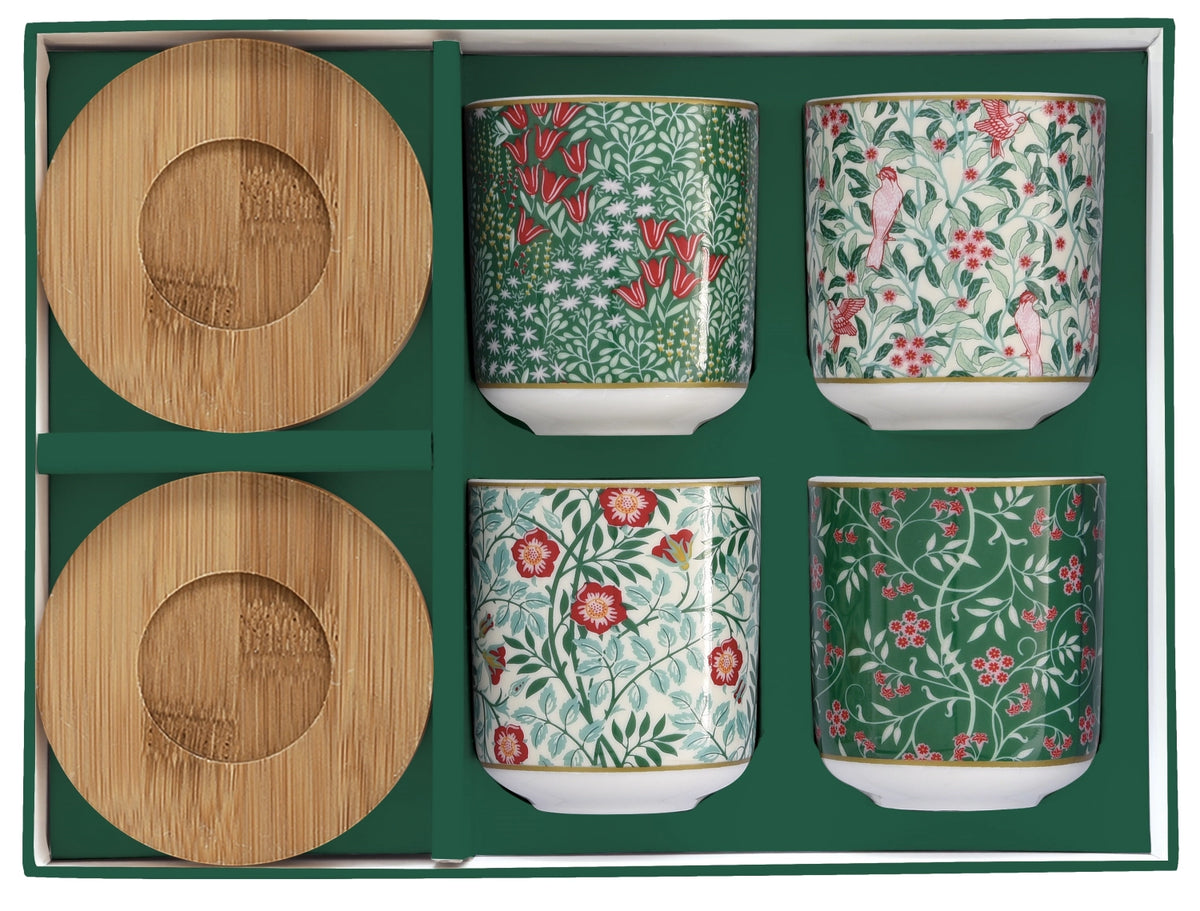 Coffee Mania 4er Set Kaffee u. UT Floral Fantasy 110 ml in Grün präsentiert im Onlineshop von KAQTU Design AG. Kaffeetassen ist von Easy Life
