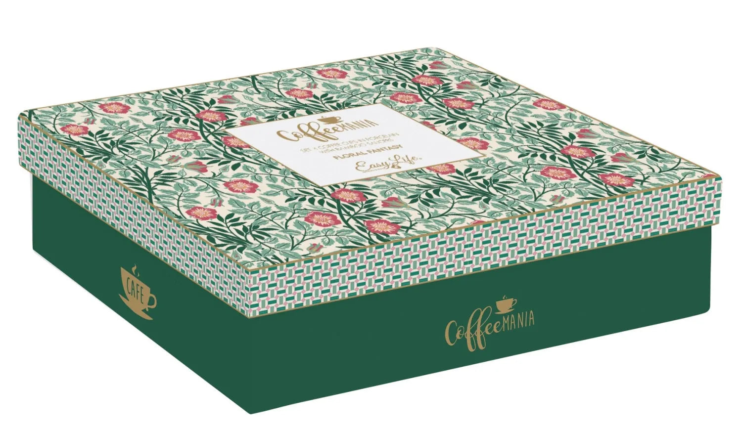 Exquisites 4er Set Kaffeetassen, 110 ml, mit floralem Charme.