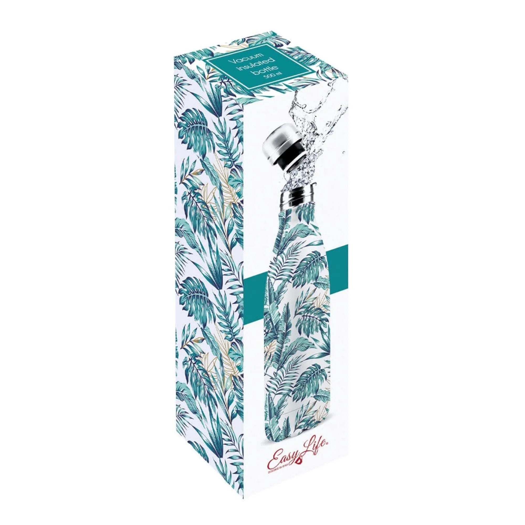 Stilvolle 500ml Jungle Isolierflasche von Easy Life für unterwegs.