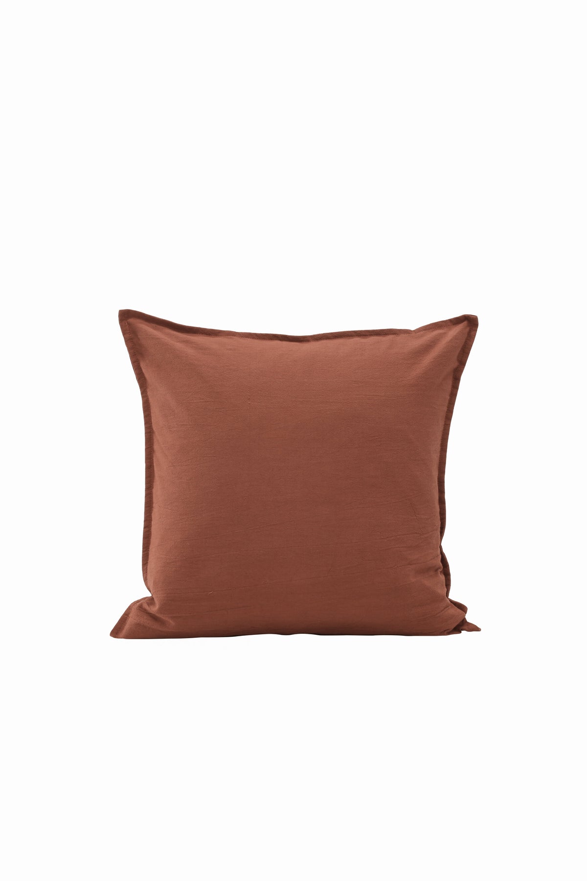 Beiger Kissenbezug Ronja aus 100 % Baumwolle, quadratische Form 45 x 45 cm, mit Reissverschluss und Passepoil-Rand auf der Rückseite.