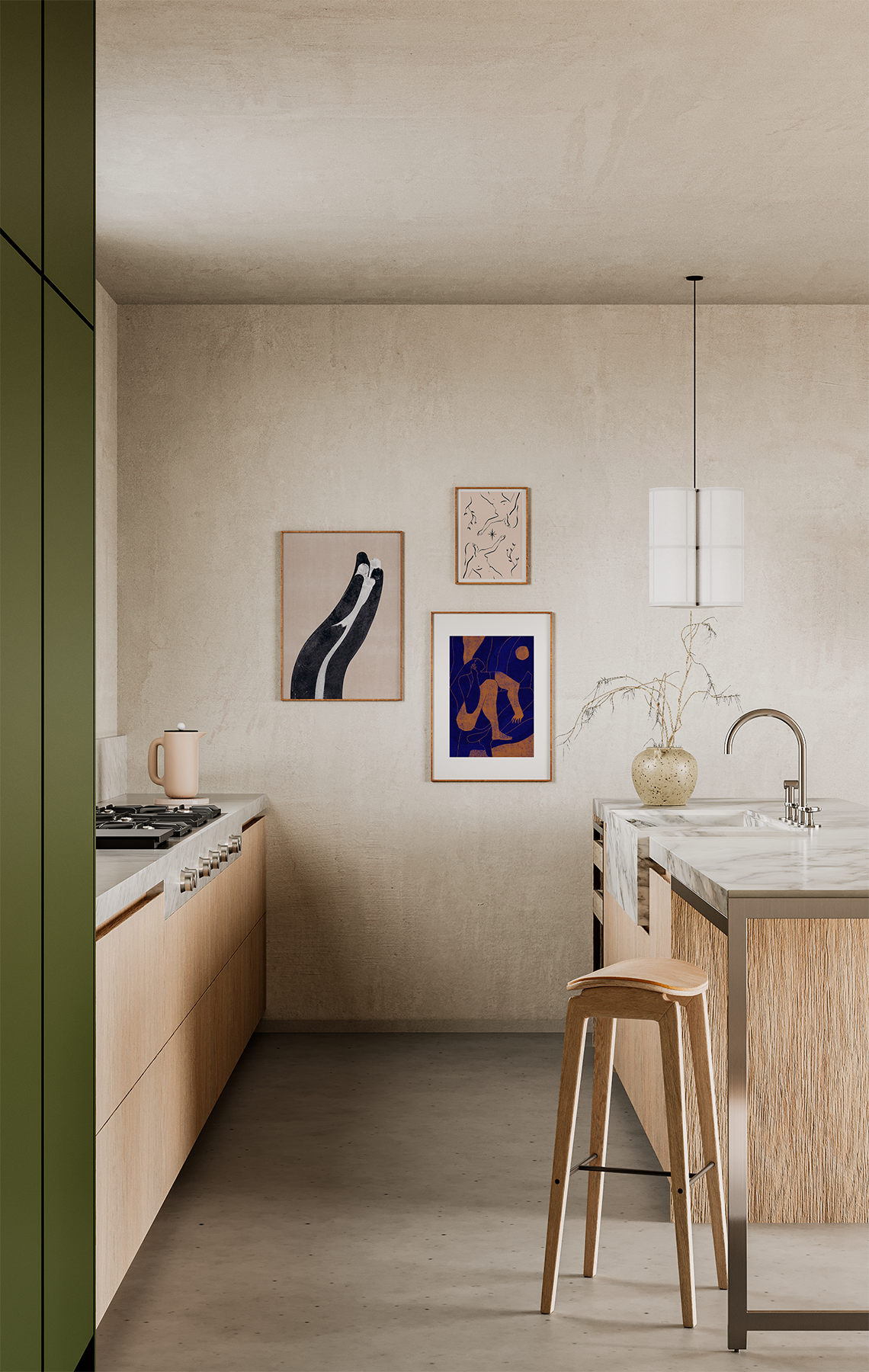 Mujer y Calor 02  in Blau / Beige präsentiert im Onlineshop von KAQTU Design AG. Bild ist von Paper Collective